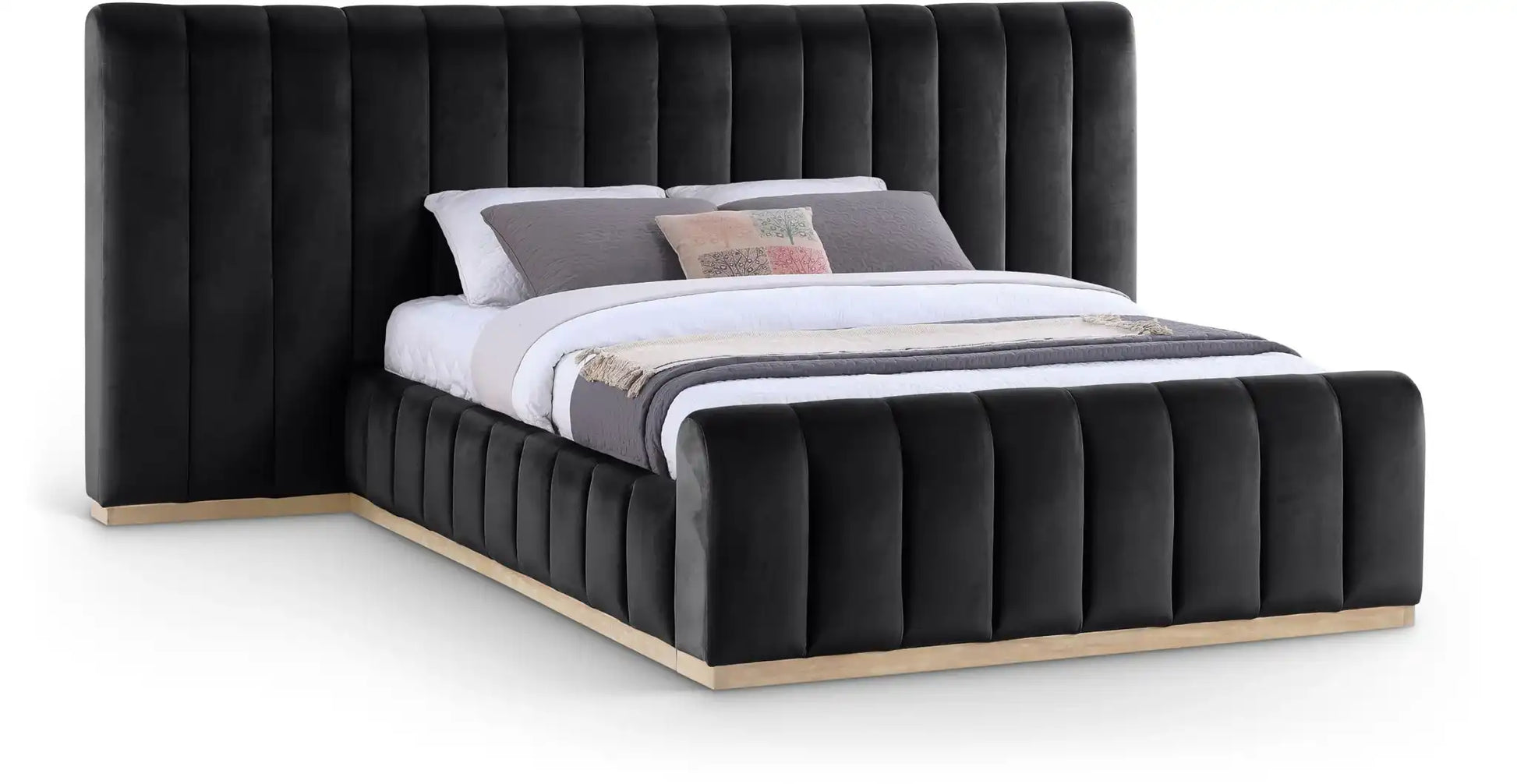 Amara - Velvet Upholstered Bed - Best Buy Furniture