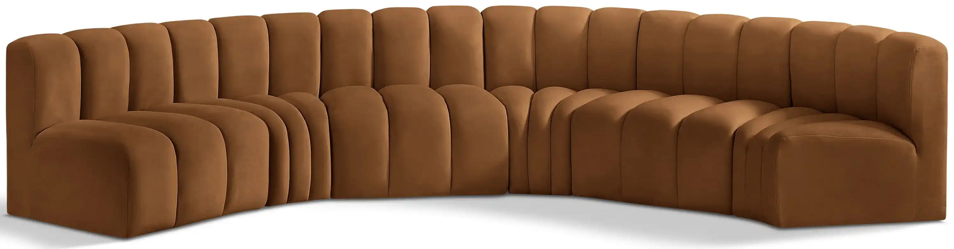 Arc - Velvet 6 Piece U-Shaped Modular Sofa - Saddle - Best Buy Furniture