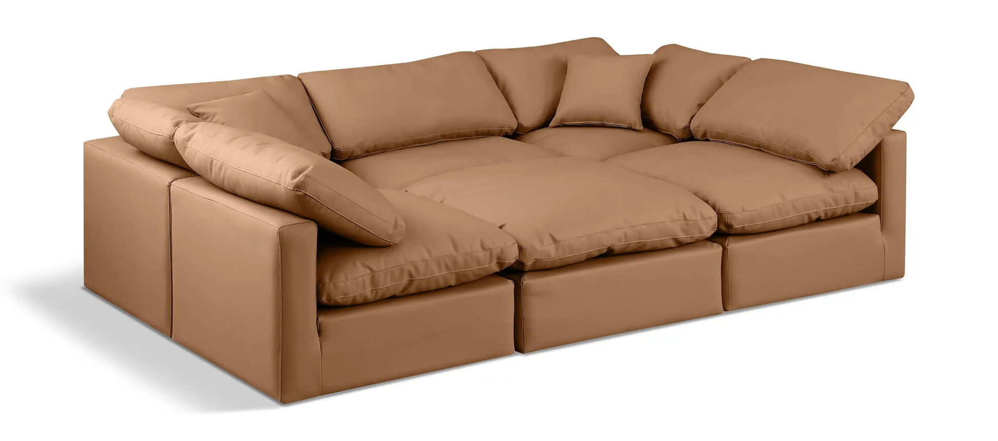 Indulge - Faux Leather 6 Piece Modular Sectional - Best Buy Furniture