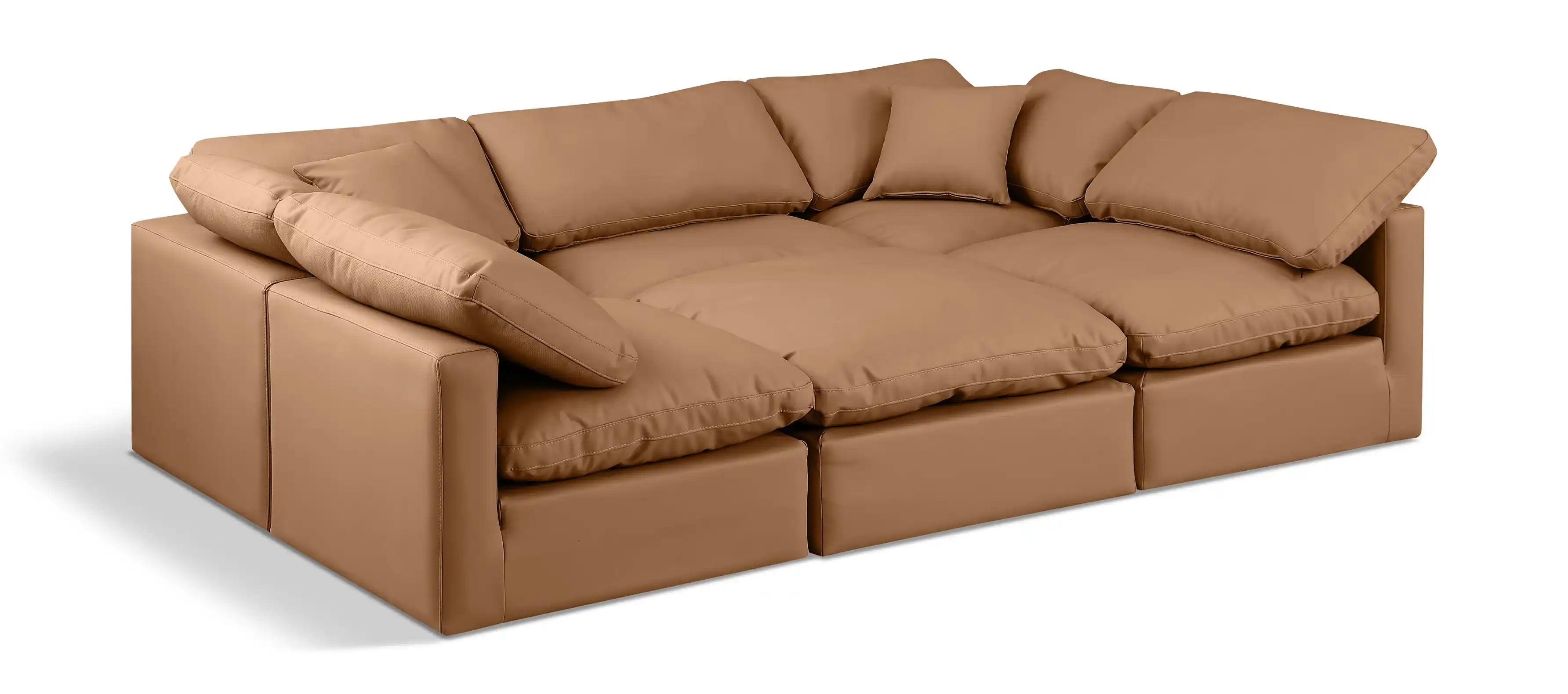 Indulge - Faux Leather 6 Piece Modular Sectional - Best Buy Furniture