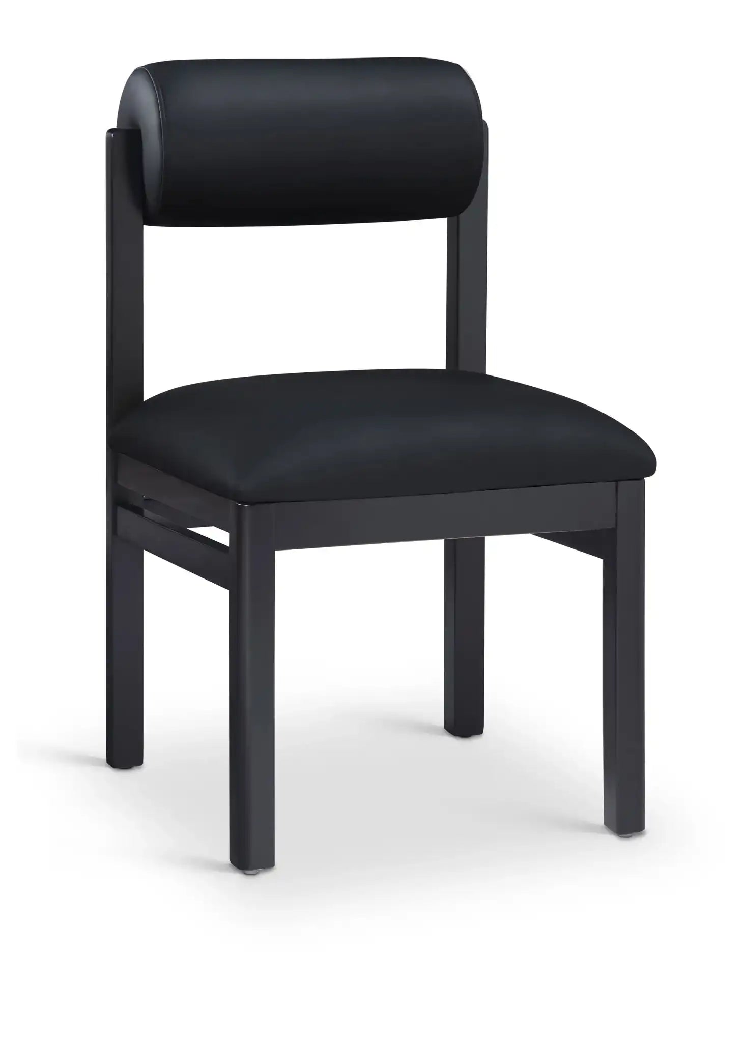 Roundhill - Faux Leather Dining Chair (Set of 2) - Black Frame - Best Buy Furniture
