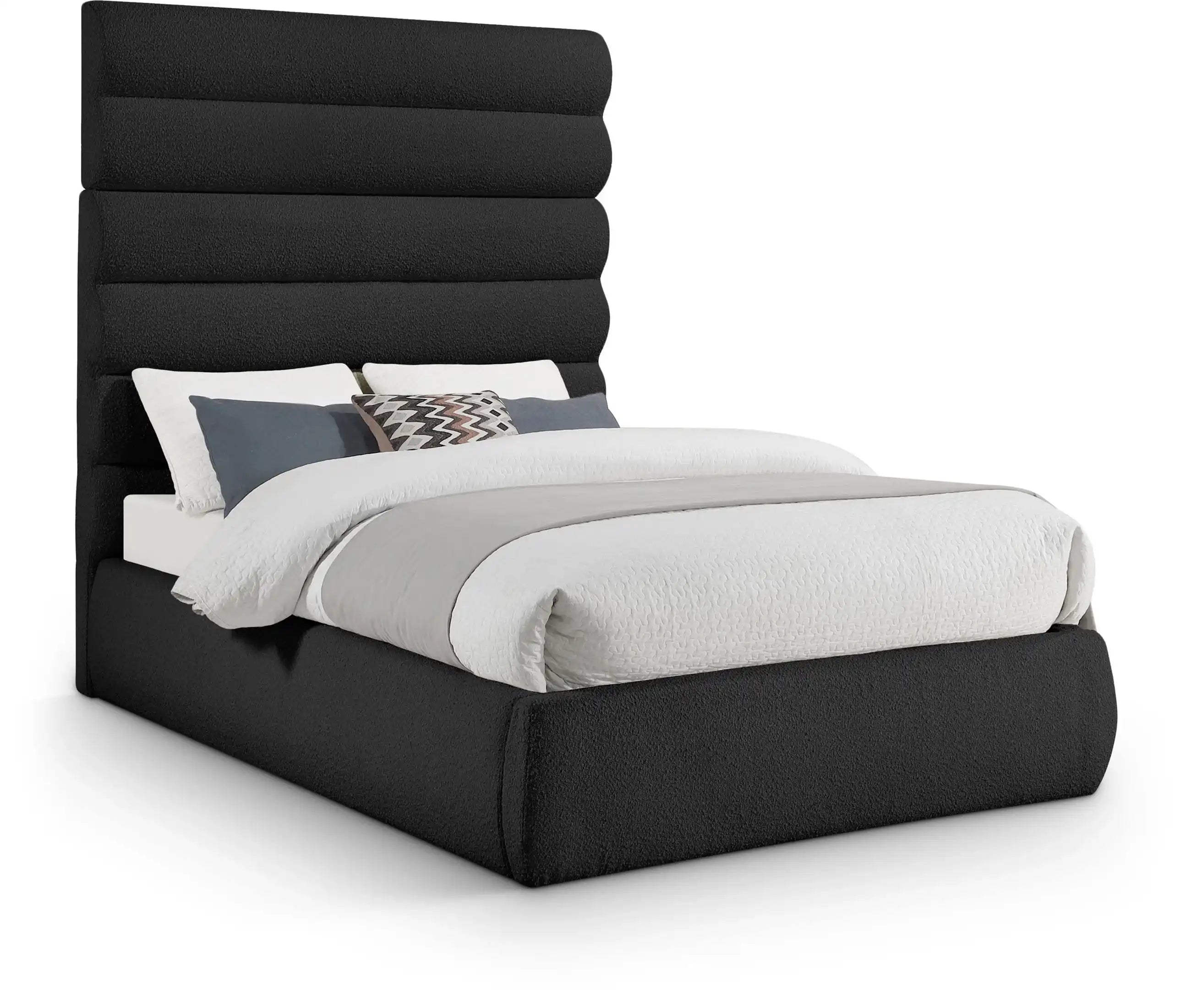 Adam - Boucle Fabric Bed With 70.5" Headboard - Best Buy Furniture