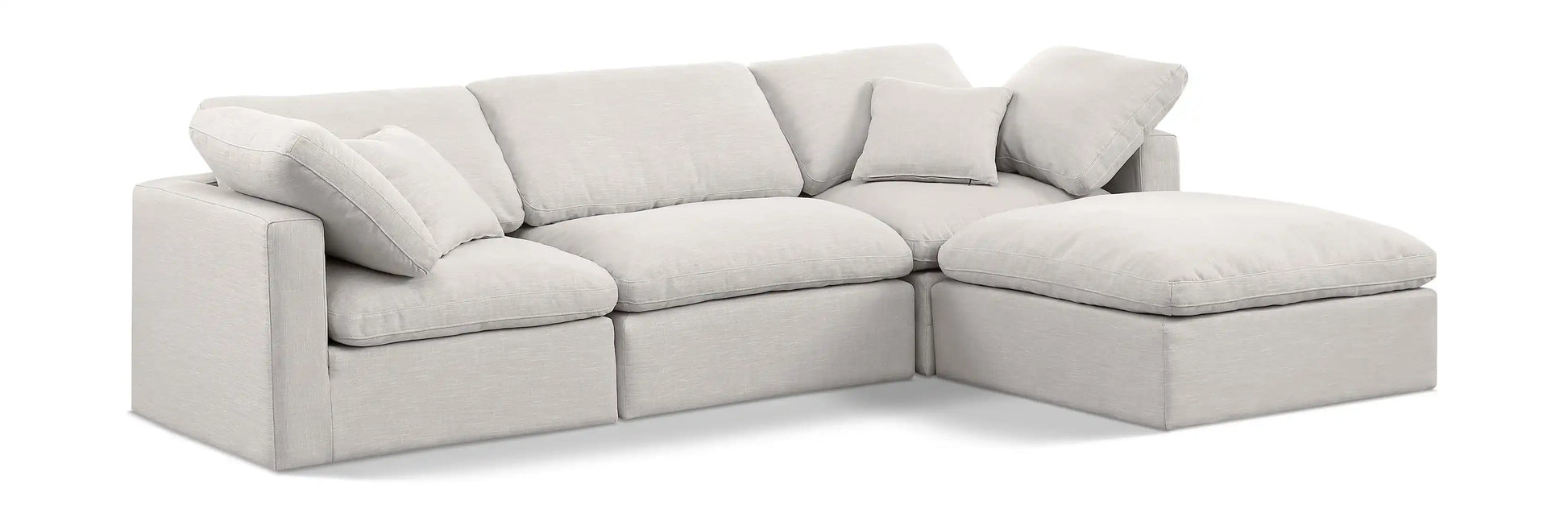 Indulge - Linen 4 Piece Modular Sectional With Chaise - Best Buy Furniture