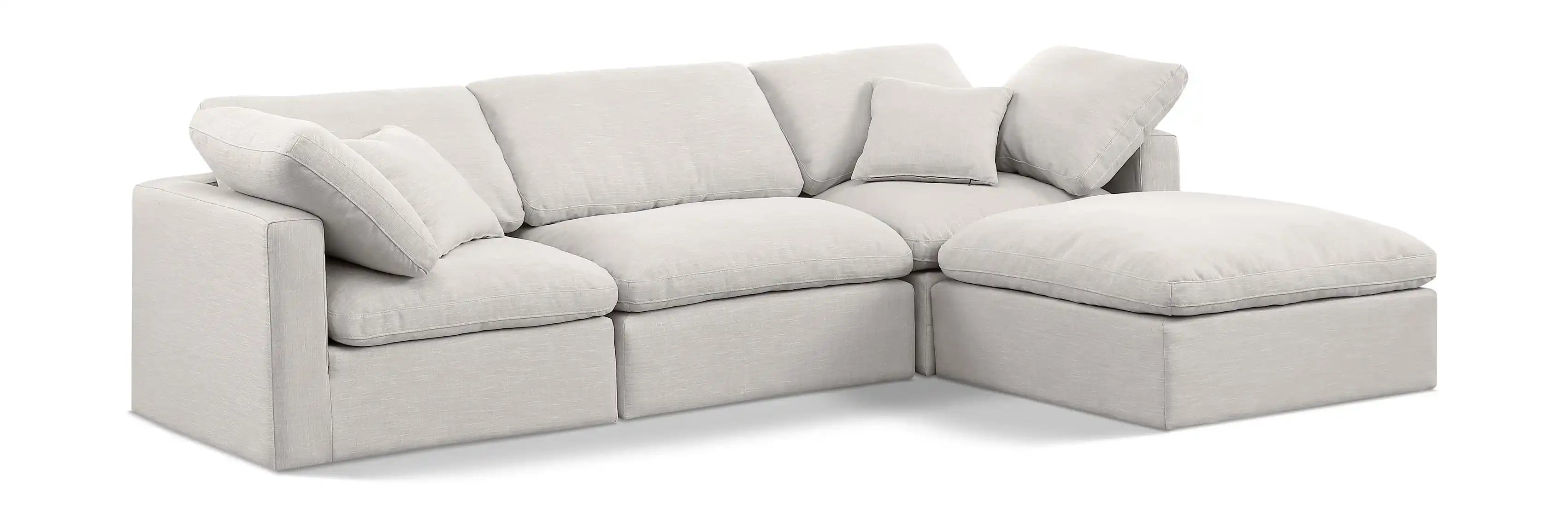 Indulge - Linen 4 Piece Modular Sectional With Chaise - Best Buy Furniture