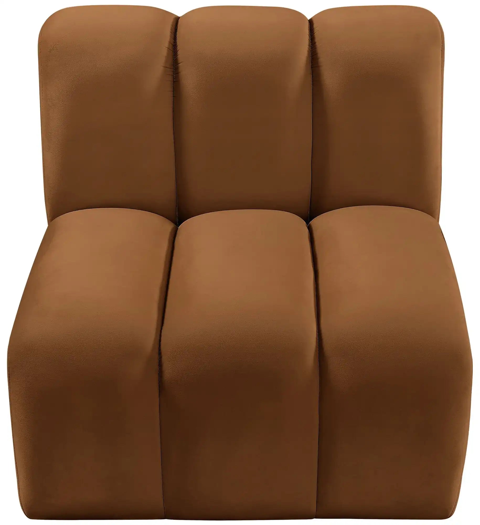 Arc - Velvet Straight Chair - Saddle