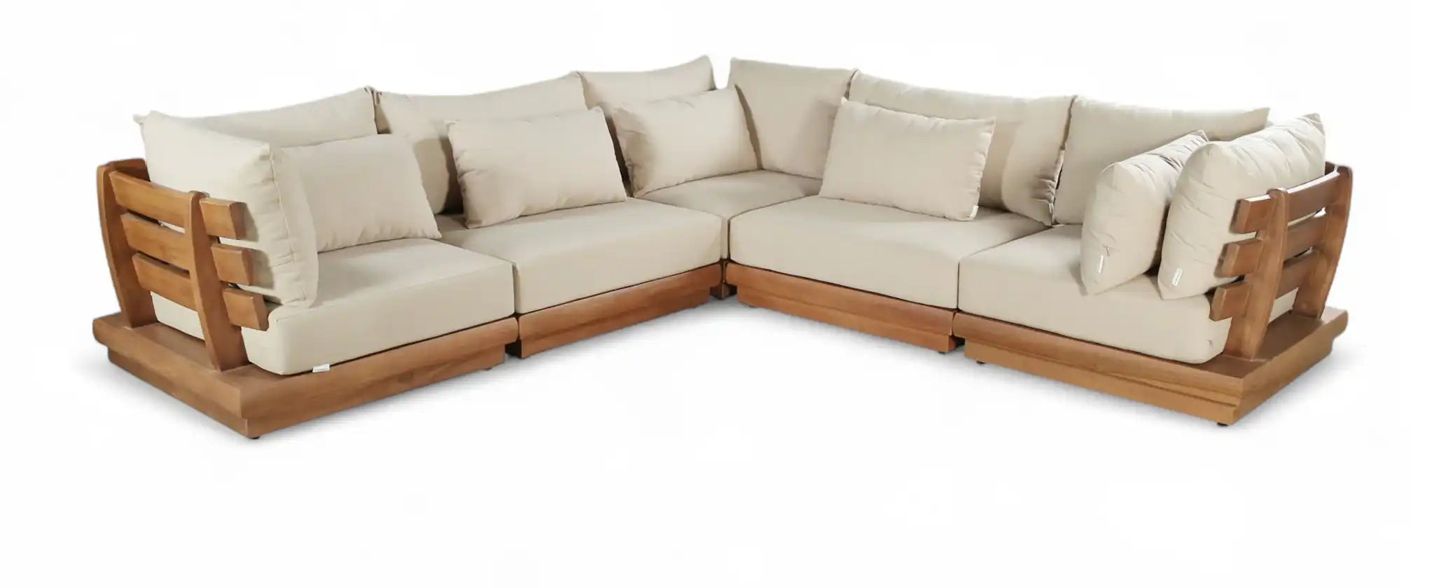 Mirella - 5 Piece Water Resistant Fabric Upholstered Outdoor Patio Modular Sectional - Best Buy Furniture