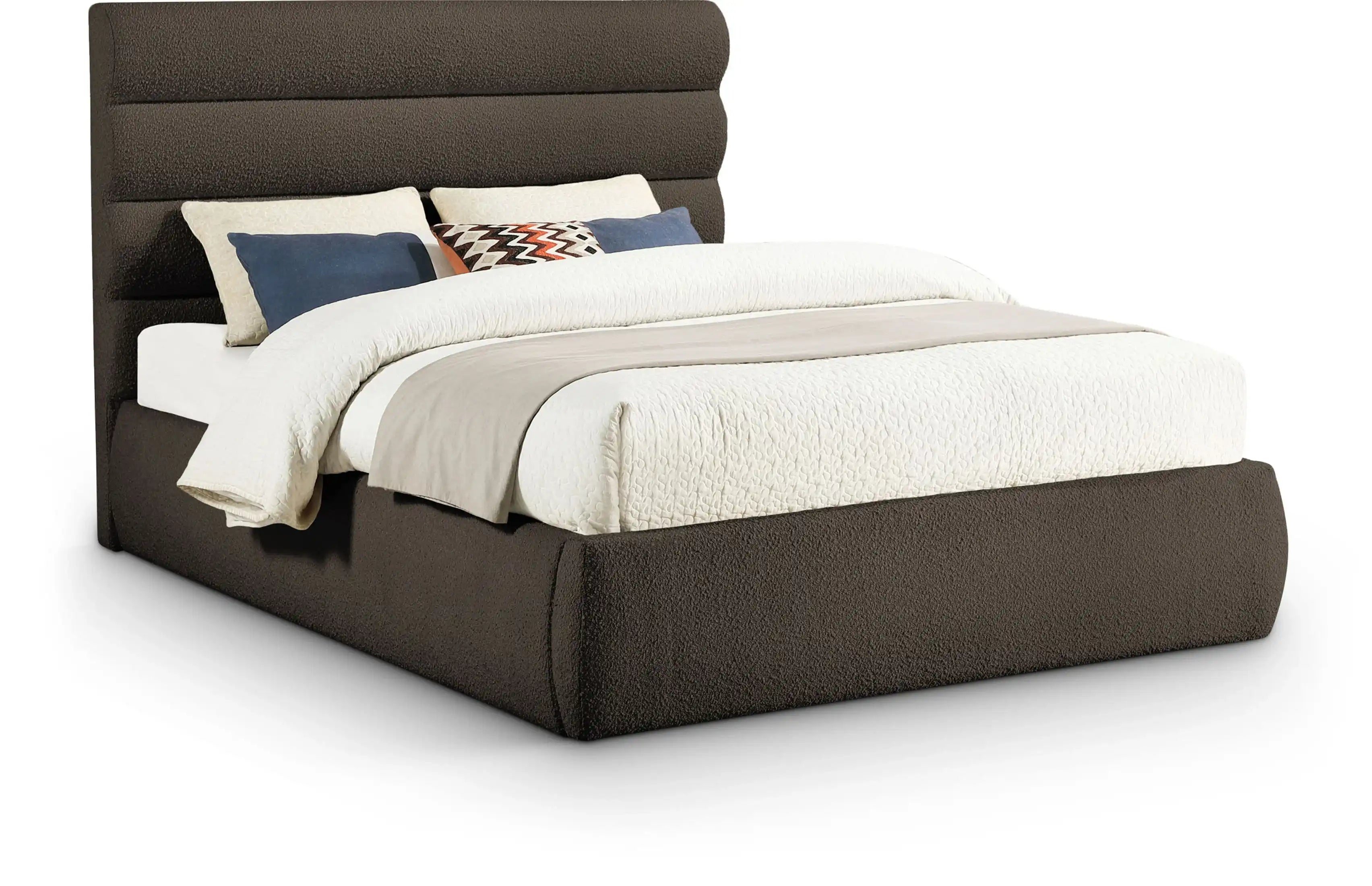 Adam - Boucle Fabric Bed With 52" Headboard - Best Buy Furniture