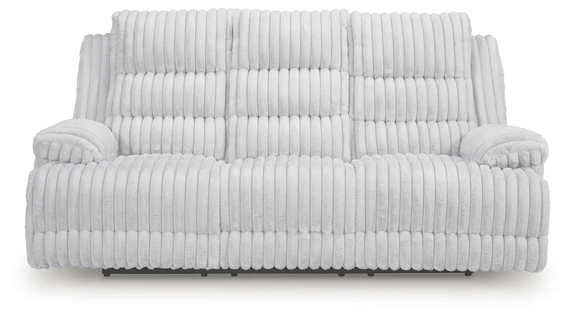 Rhines Falls - Reclining Power Sofa With Drop Down Table - Alloy - Best Buy Furniture