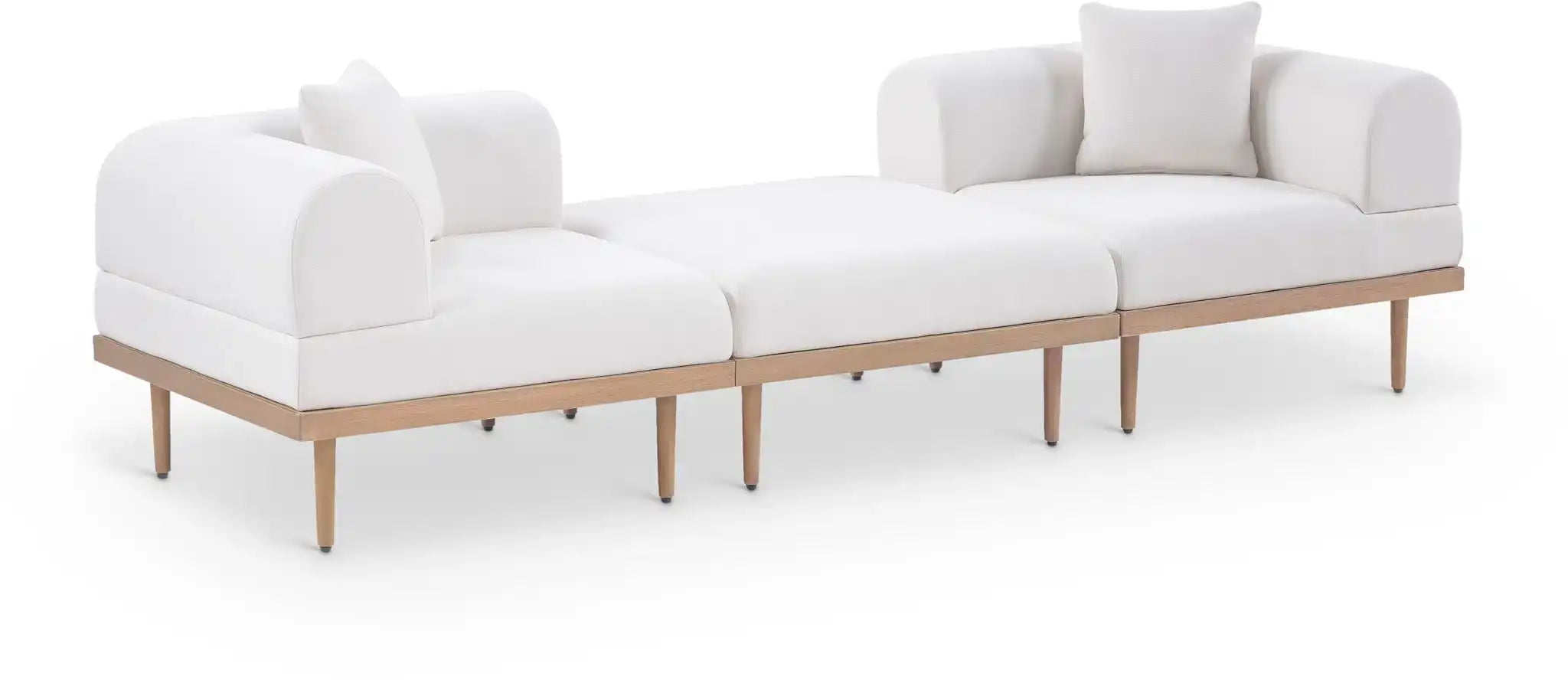 Laguna - 3 Piece 106.5" Outdoor Patio Modular Sofa With Backless Seat - Best Buy Furniture