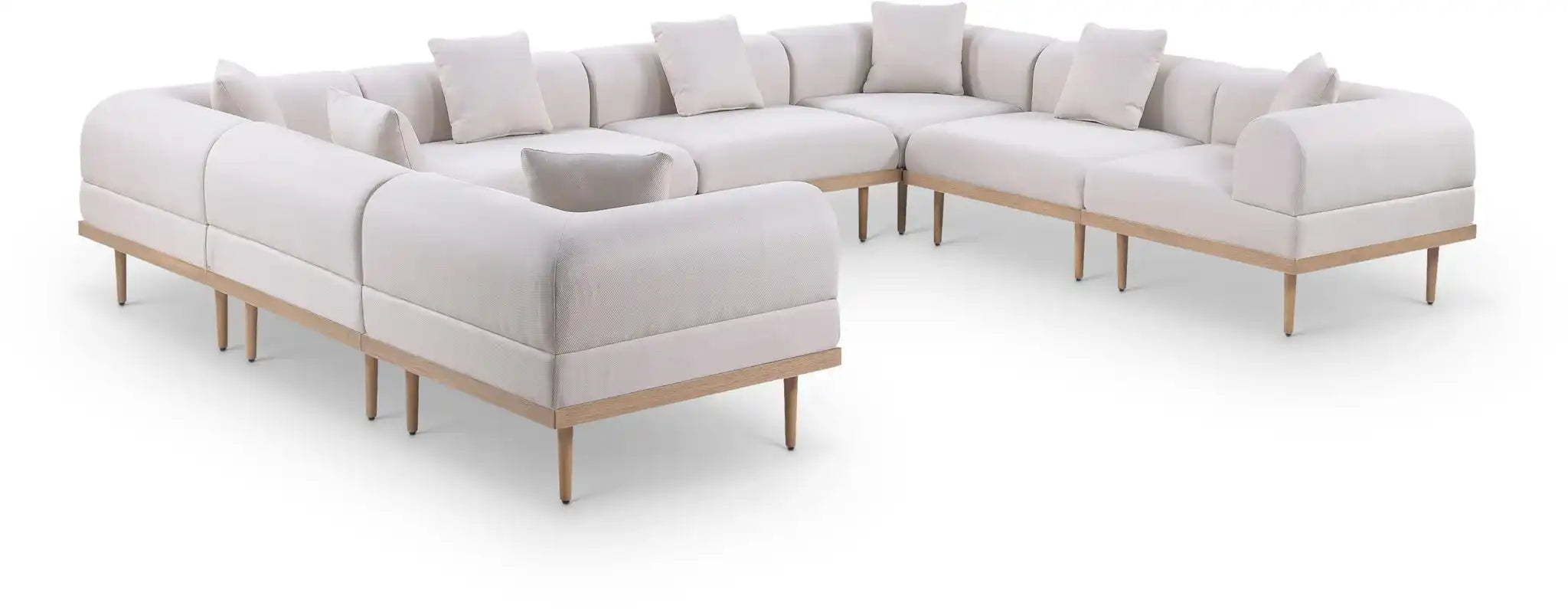 Laguna - 8 Piece Resilient Water Resistant Fabric 142" Upholstered Outdoor Patio Modular Sectional - Best Buy Furniture