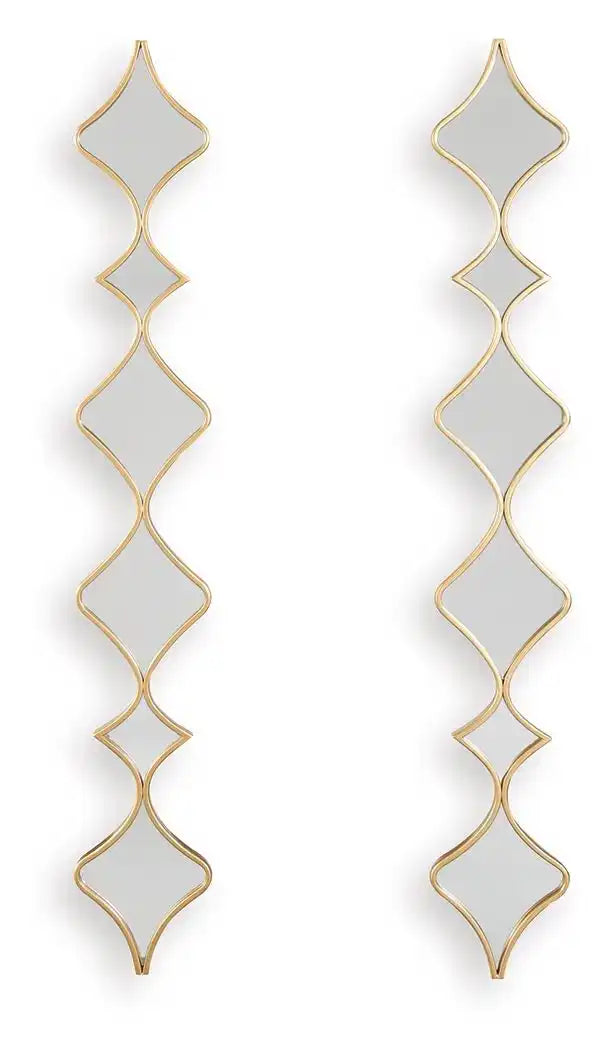 Harriswood - Accent Mirror Set (Set of 2) - Gold Finish - Best Buy Furniture