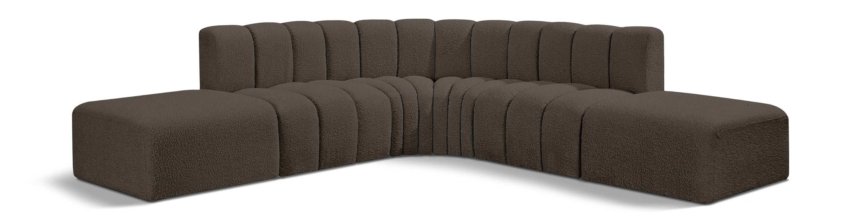 Arc - Boucle Fabric 6 Piece Corner Modular Sofa - Best Buy Furniture