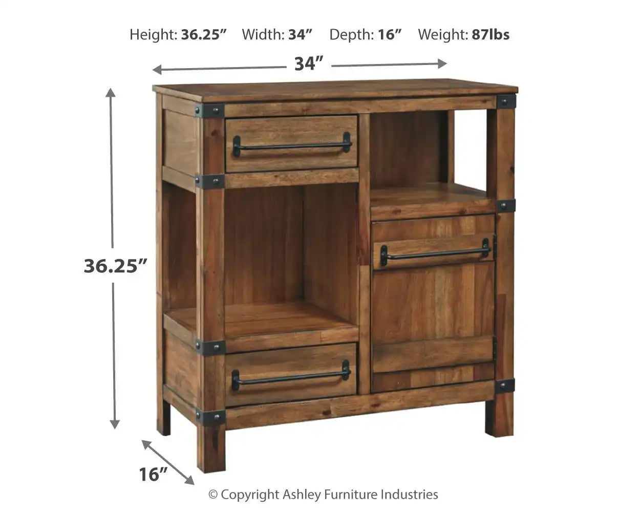 Roybeck - Accent Cabinet - Light Brown / Bronze - Best Buy Furniture