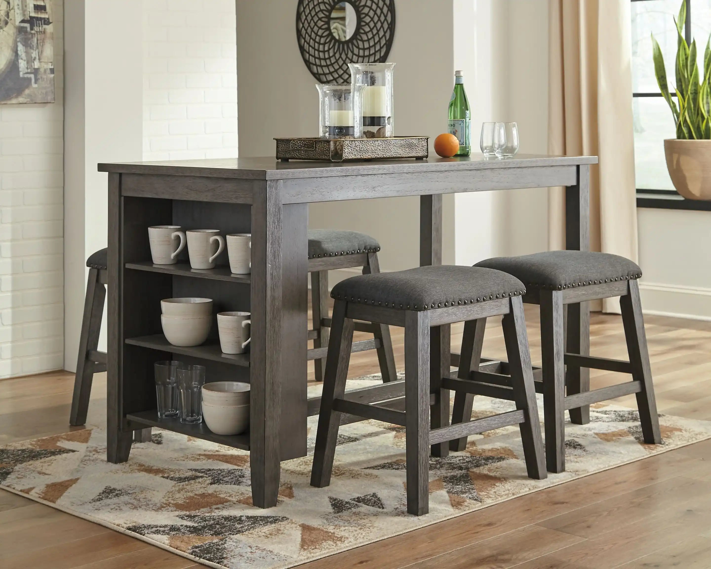 Caitbrook - Rectangular Dining Room Counter Table - Gray - Best Buy Furniture