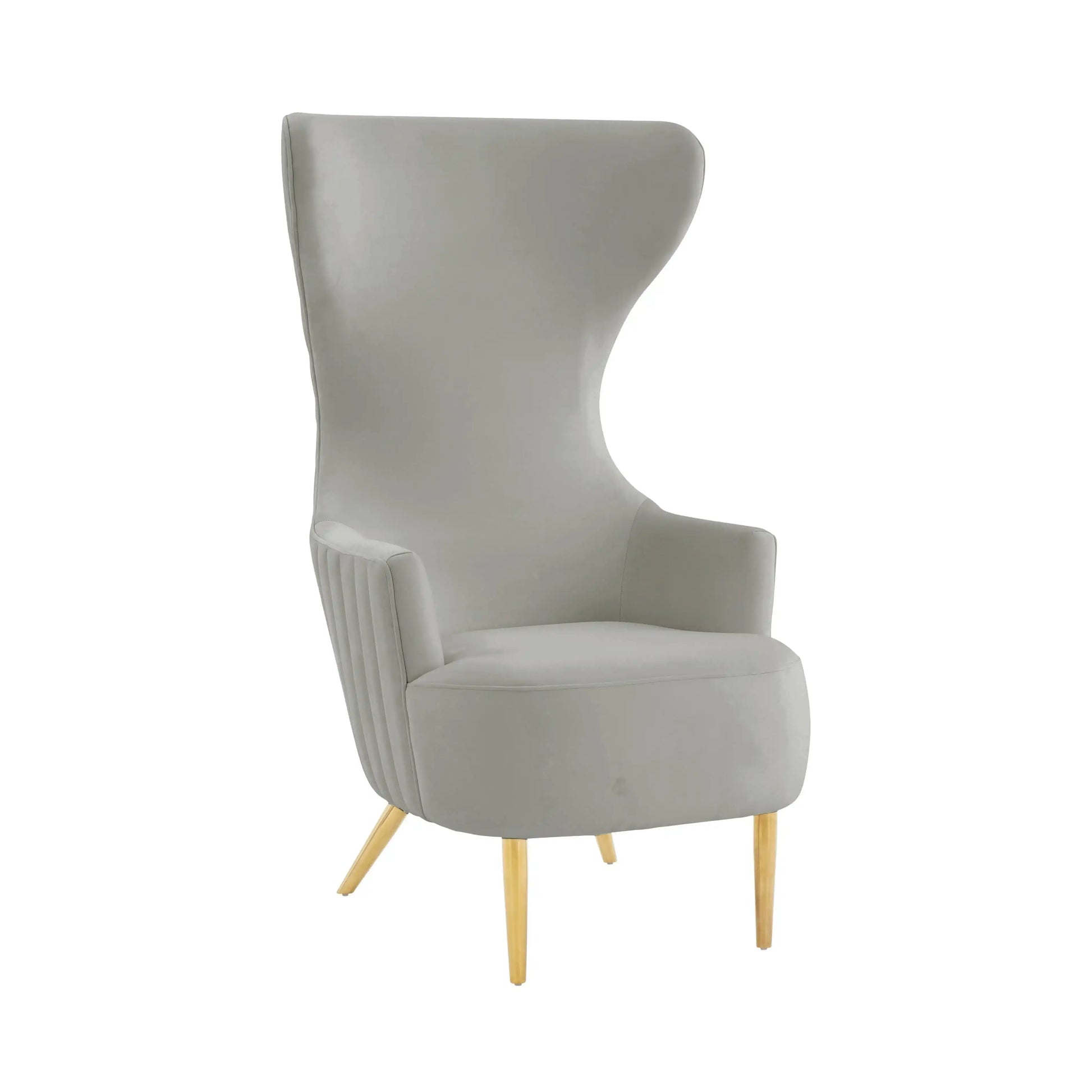Julia - Velvet Channel Tufted Wingback Chair - Best Buy Furniture