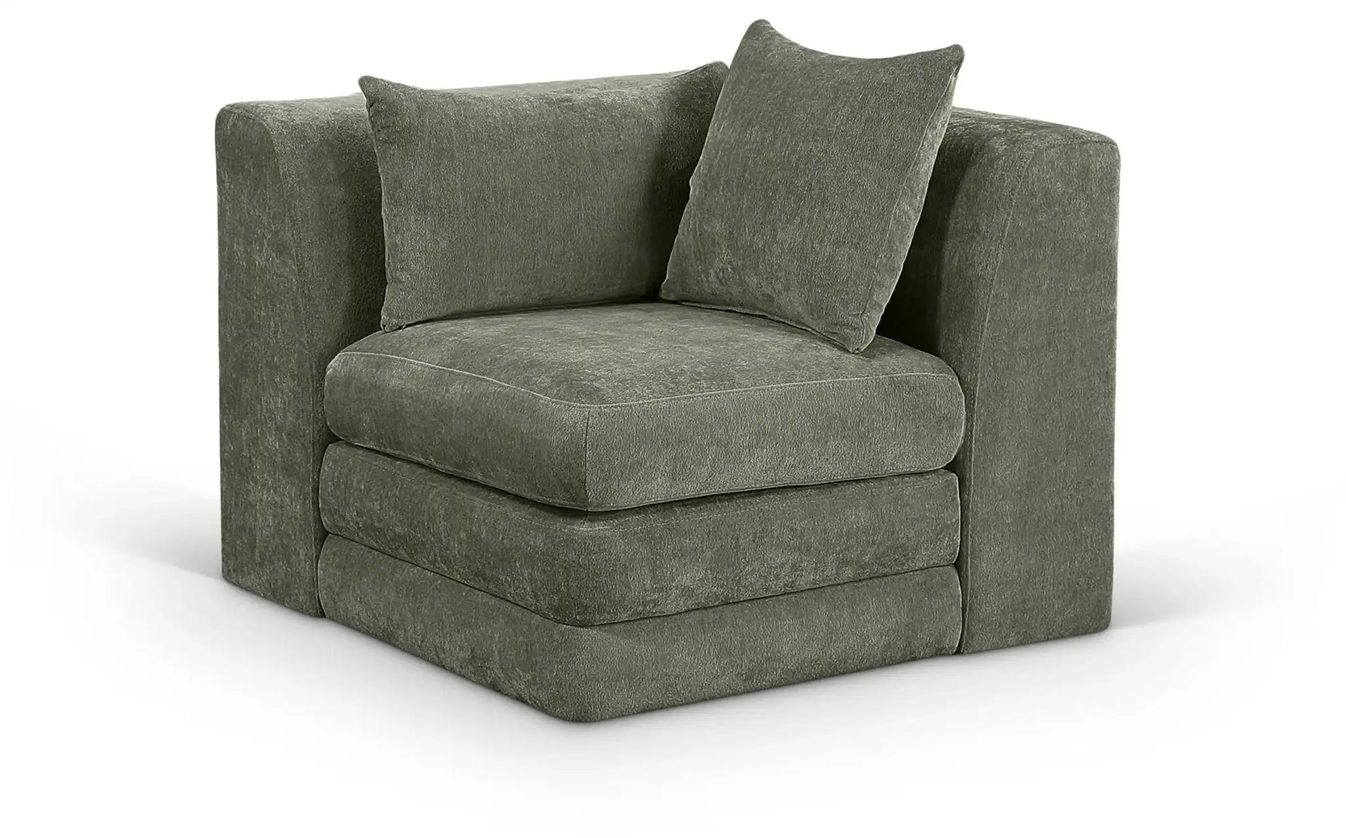 Stellar - Chenille Fabric Upholstered Modular Corner Chair - Best Buy Furniture