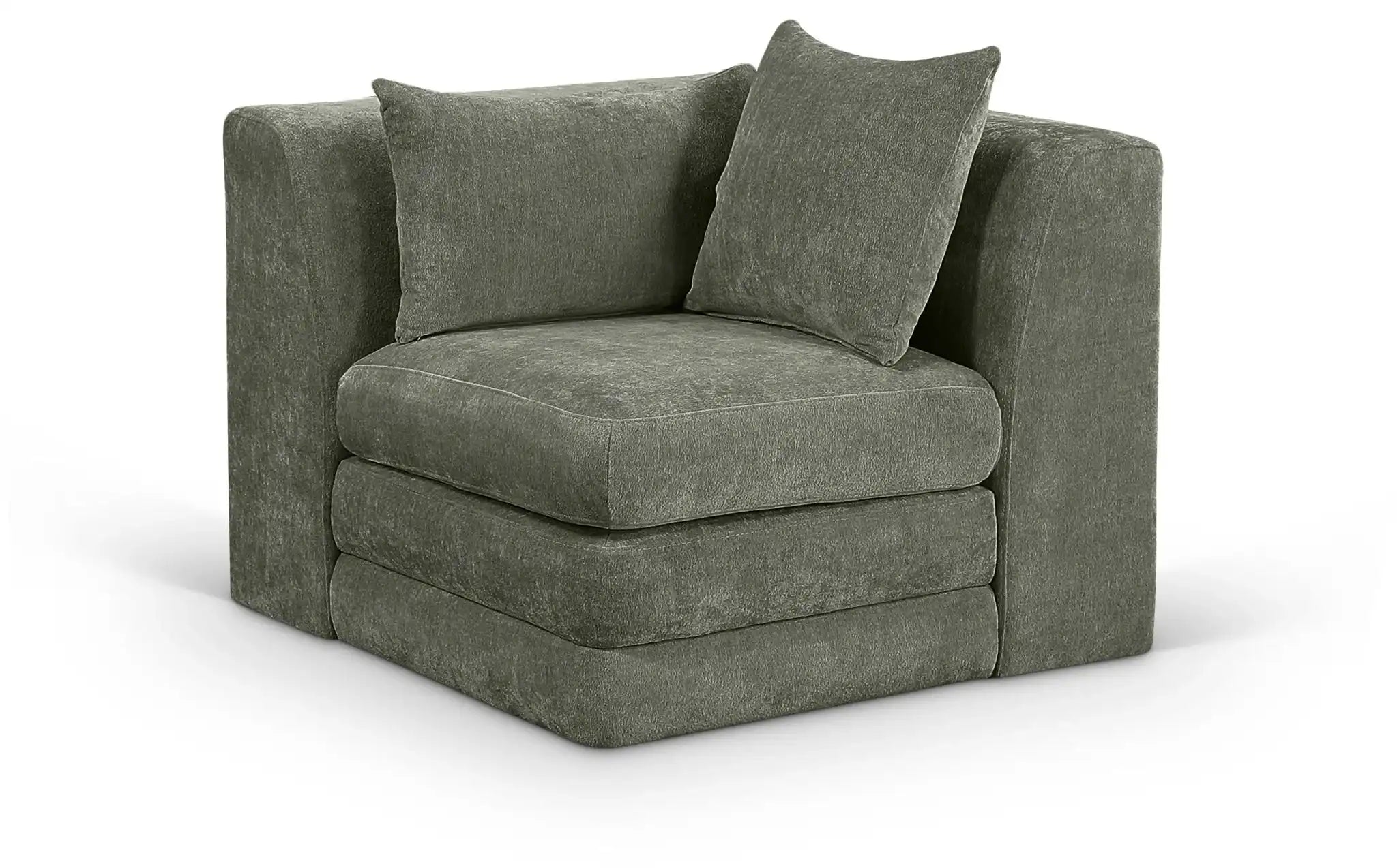 Stellar - Chenille Fabric Upholstered Modular Corner Chair - Best Buy Furniture