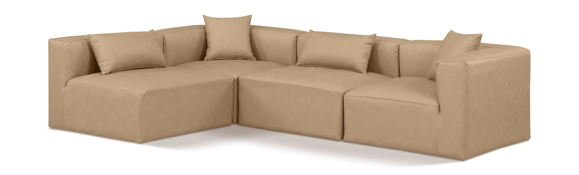 Cube - 4 Piece Modular Corner Sectional - Tan - Best Buy Furniture