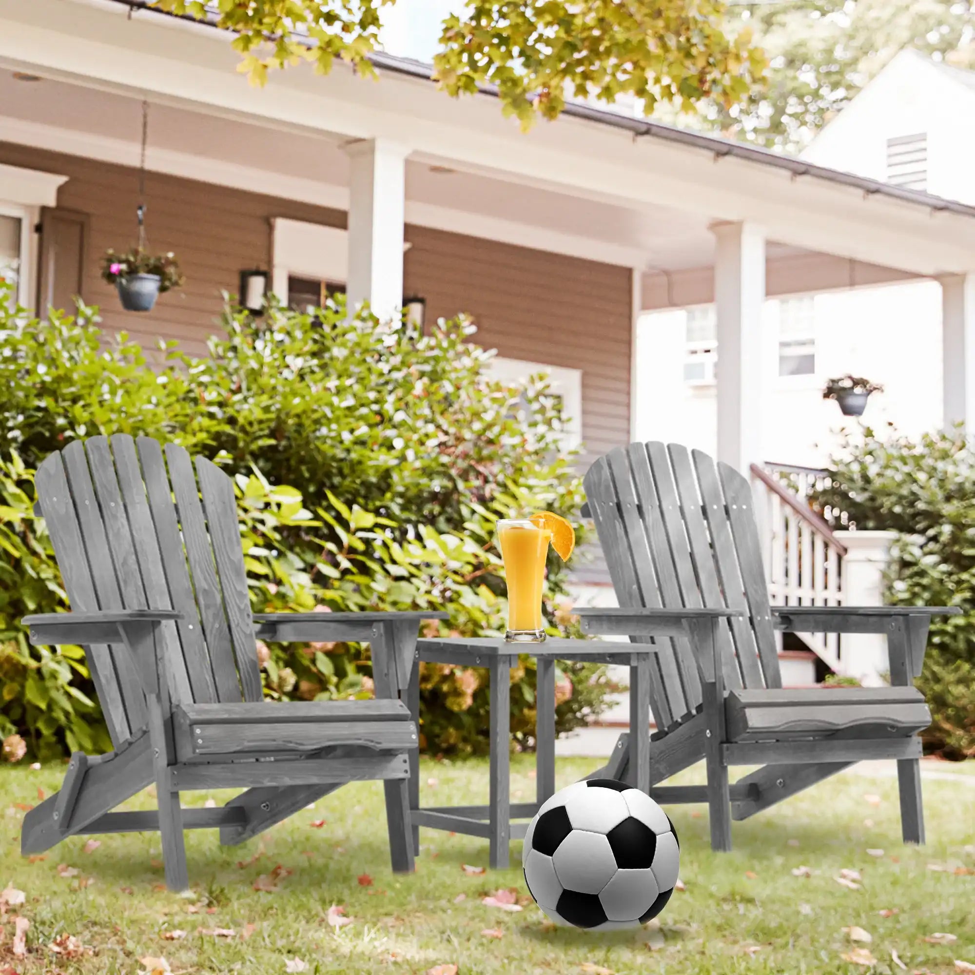 Set of 2 Solid Cedar Wood Adirondack Chairs, Outdoor Lounge - Best Buy Furniture