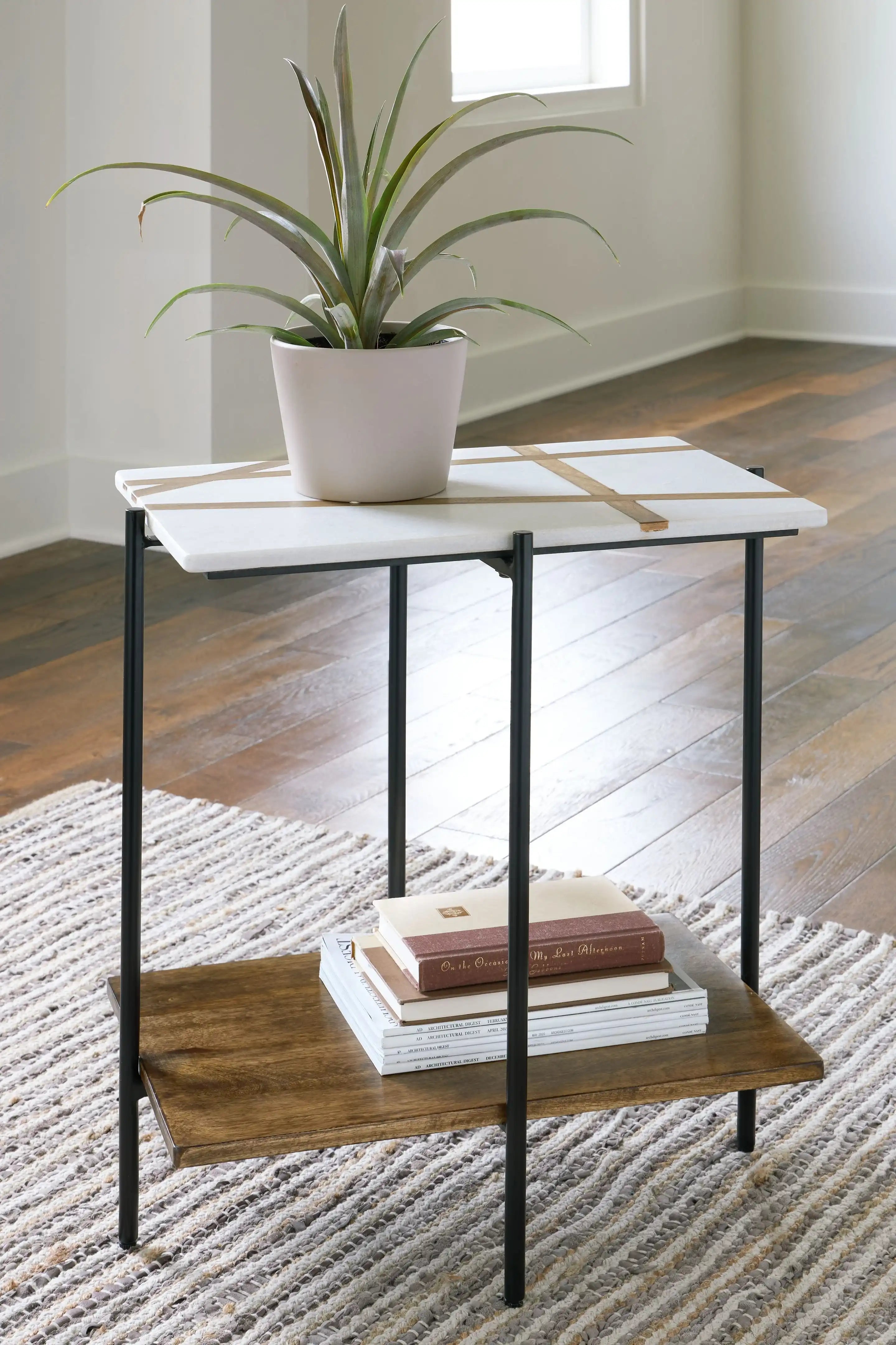 Braxmore - Accent Table - White / Light Brown - Best Buy Furniture