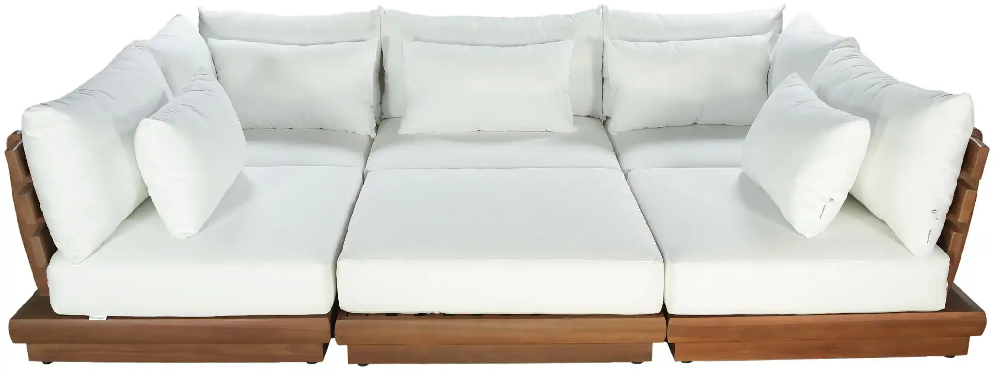 Mirella - 6 Piece Water Resistant Fabric Upholstered Outdoor Patio Modular Sectional