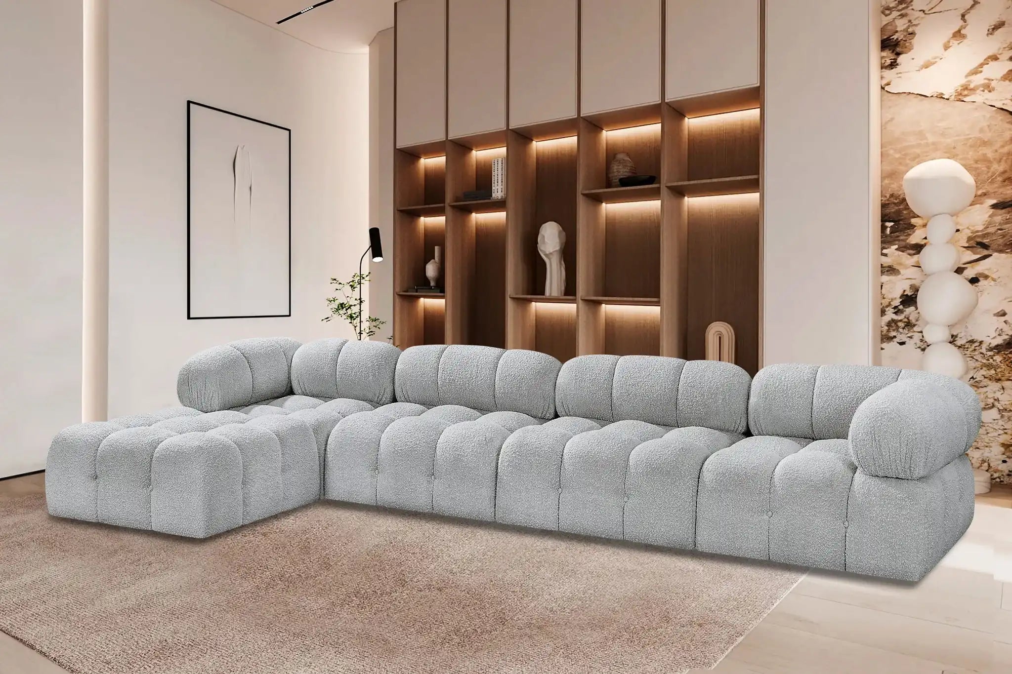 Ames - 5 Piece Fabric Modular Sectional