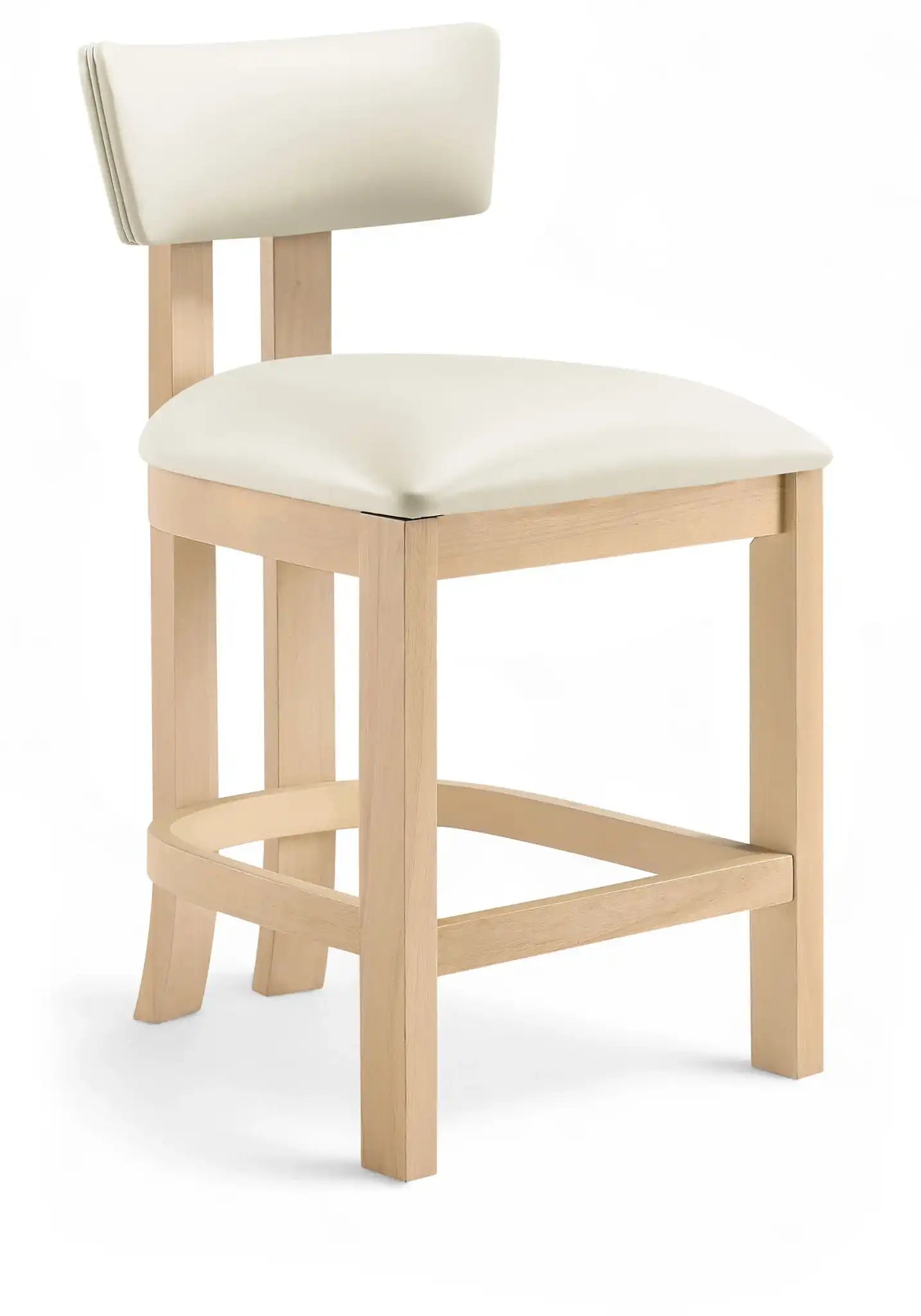 Lavrin - Vegan Leather Counter Stool (Set of 2) - Natural Base - Best Buy Furniture