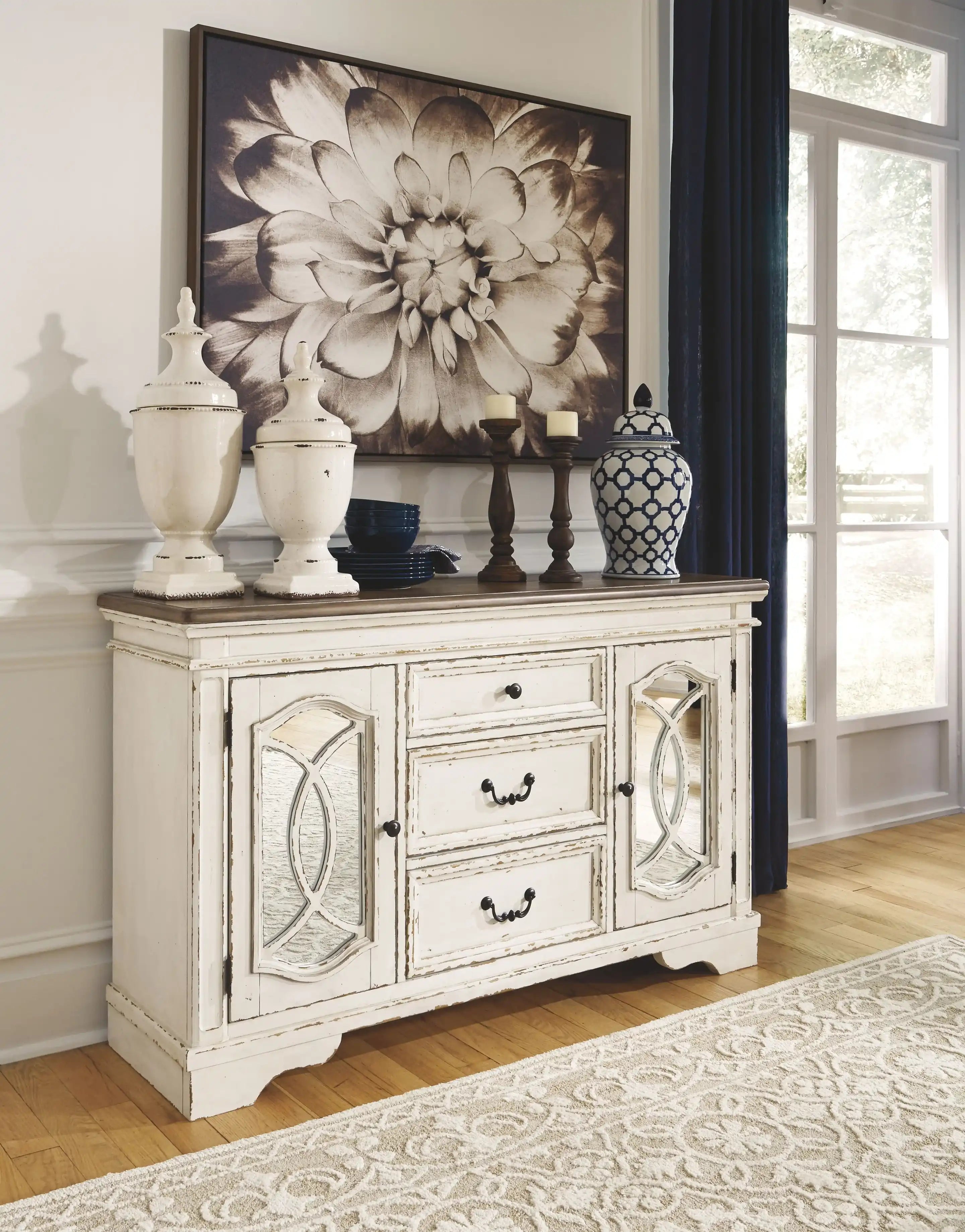 Realyn - Dining Room Server - Chipped White - Best Buy Furniture