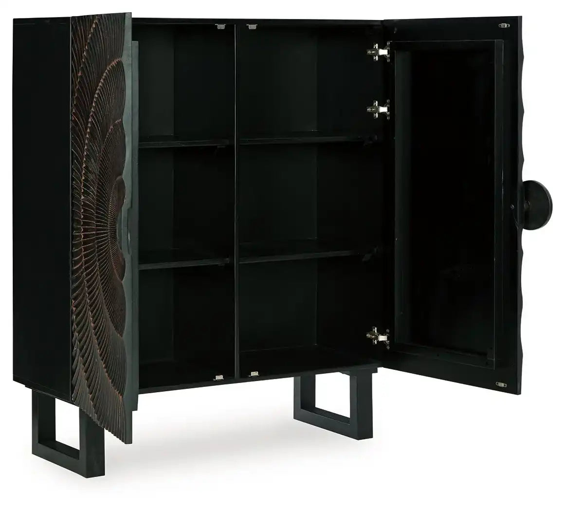 Fosterman - Accent Cabinet - Distressed Black - Best Buy Furniture