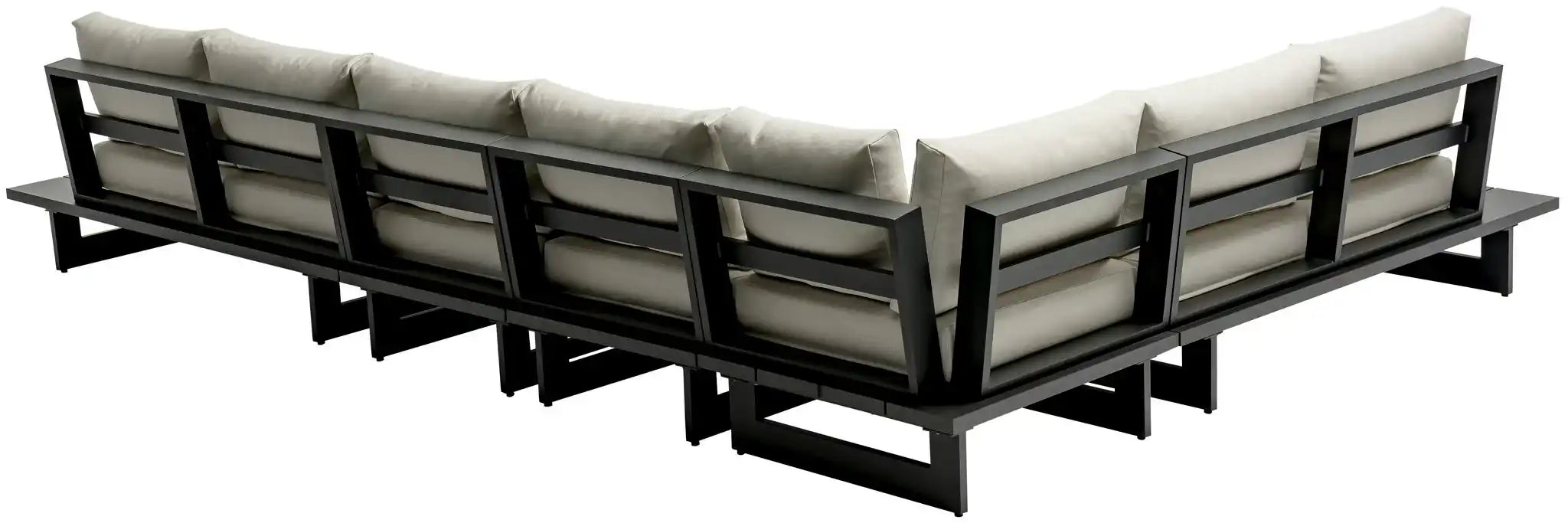 Maldives - 5 Piece Water Resistant Outdoor Patio Modular Sectional With Gray Base