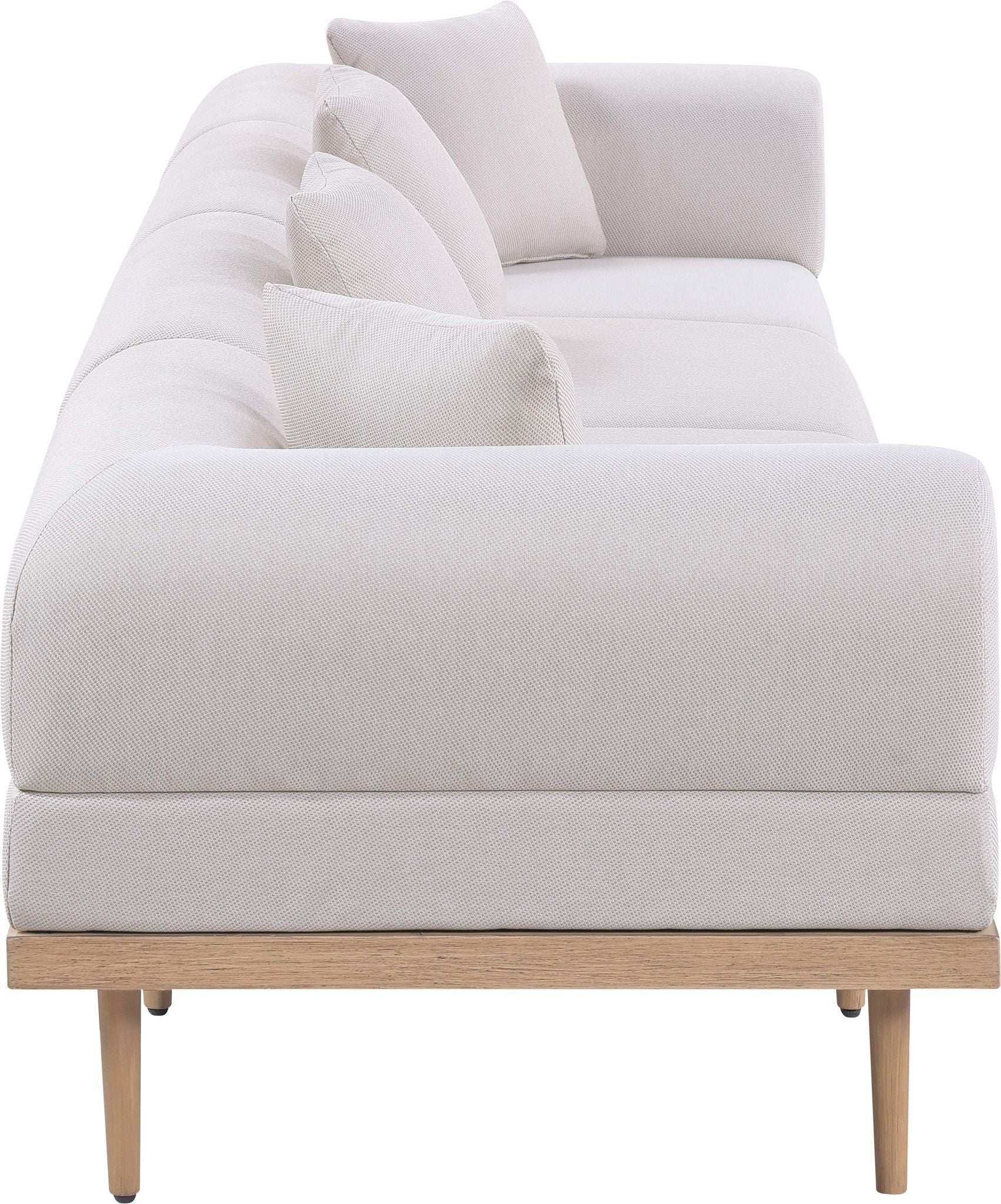Laguna - 4 Piece Resilient Water Resistant Fabric 142" Upholstered Outdoor Patio Modular Sofa
