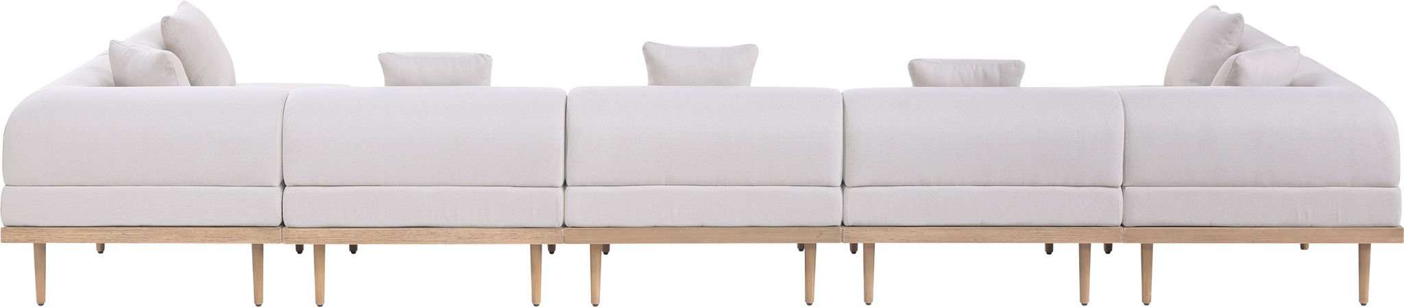 Laguna - 7 Piece Resilient Water Resistant Fabric 142" Upholstered Outdoor Patio Modular Sectional