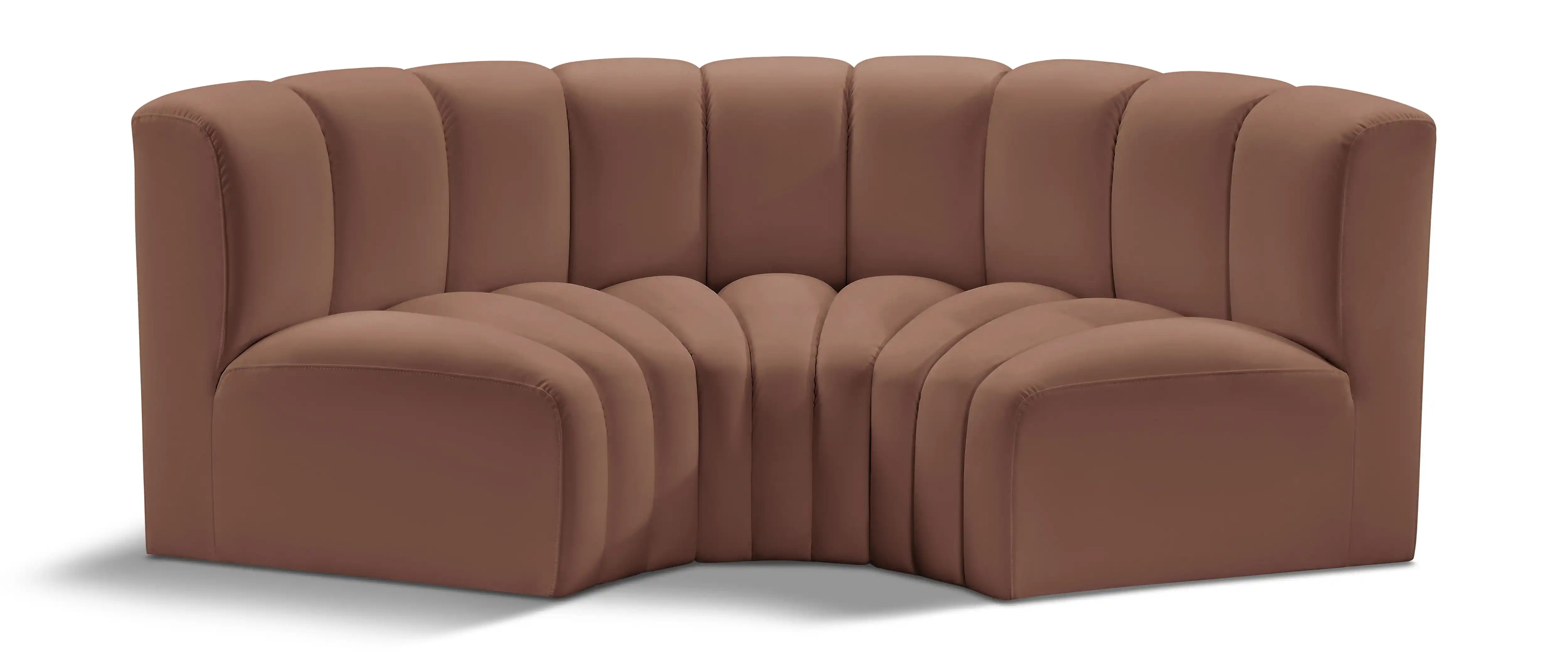 Arc - Faux Leather 3 Piece Modular U-Shaped Sofa - Best Buy Furniture