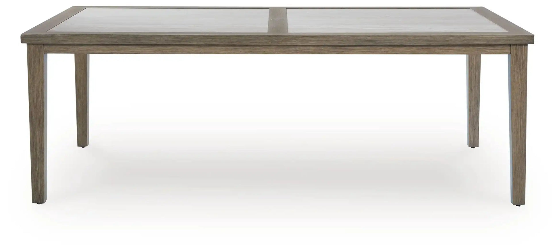 Rainier Ranch - Rectangle Dining Table With Umbrella Option - Brown / Beige - Best Buy Furniture