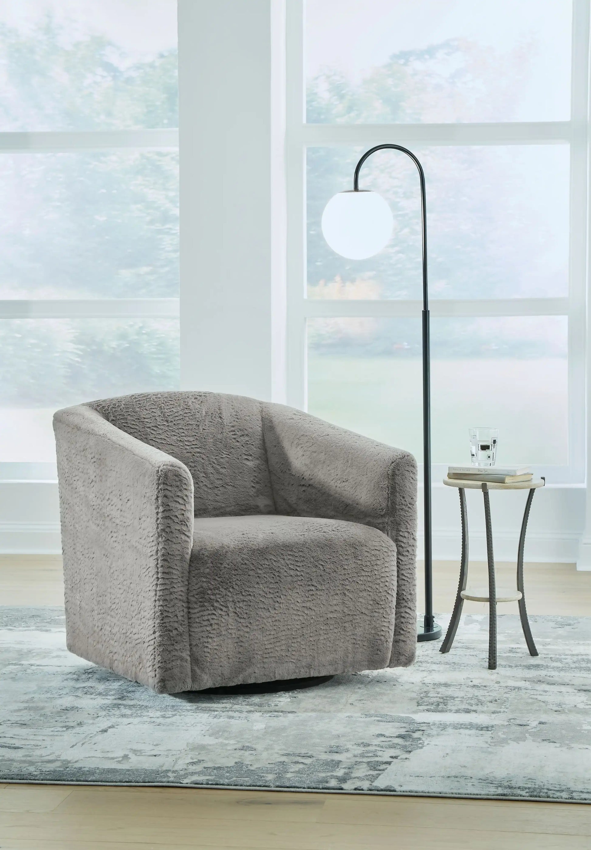 Bramner - Swivel Accent Chair - Charcoal - Best Buy Furniture