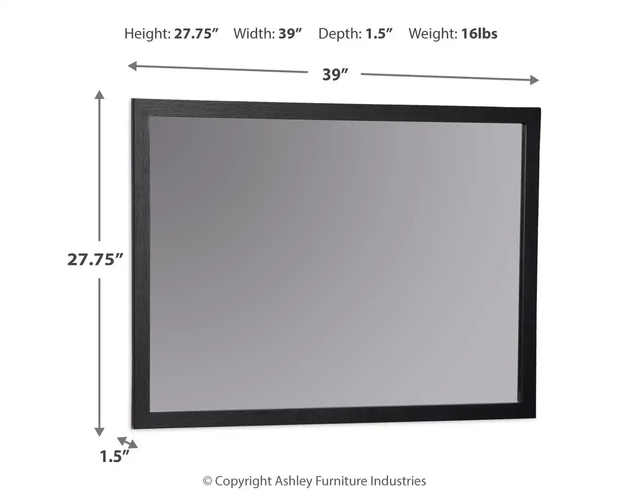 Danziar - Bedroom Mirror - Black - Best Buy Furniture
