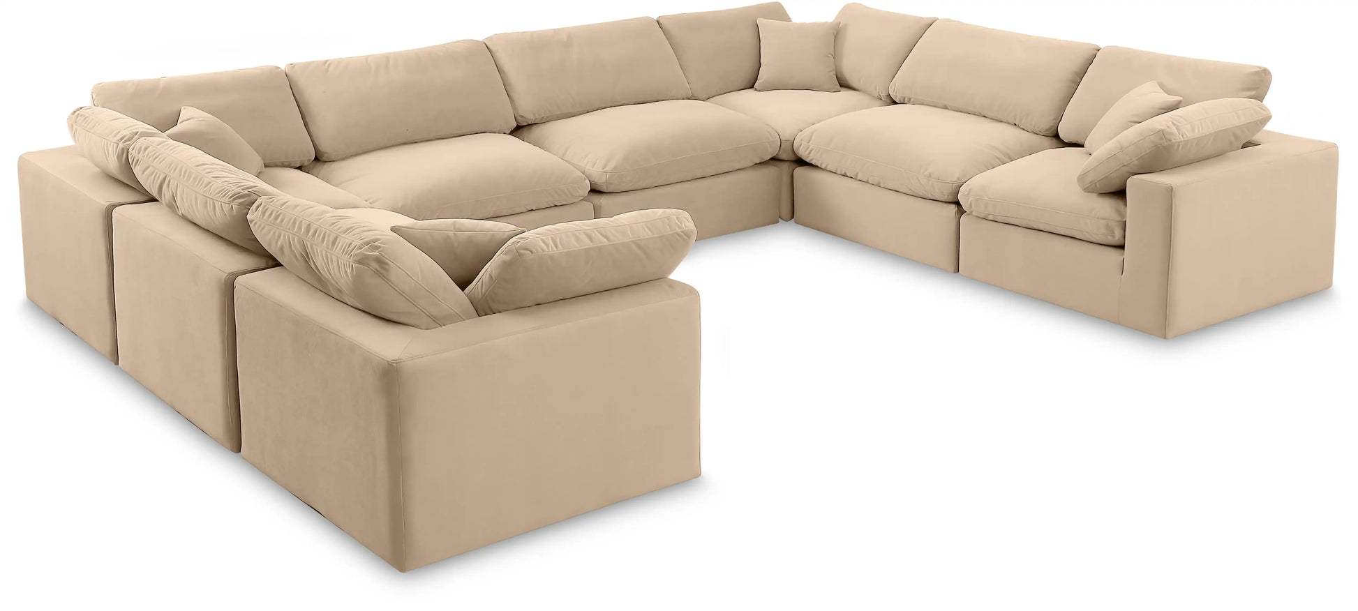 Comfy - 8 Piece Velvet Modular Sectional - Best Buy Furniture
