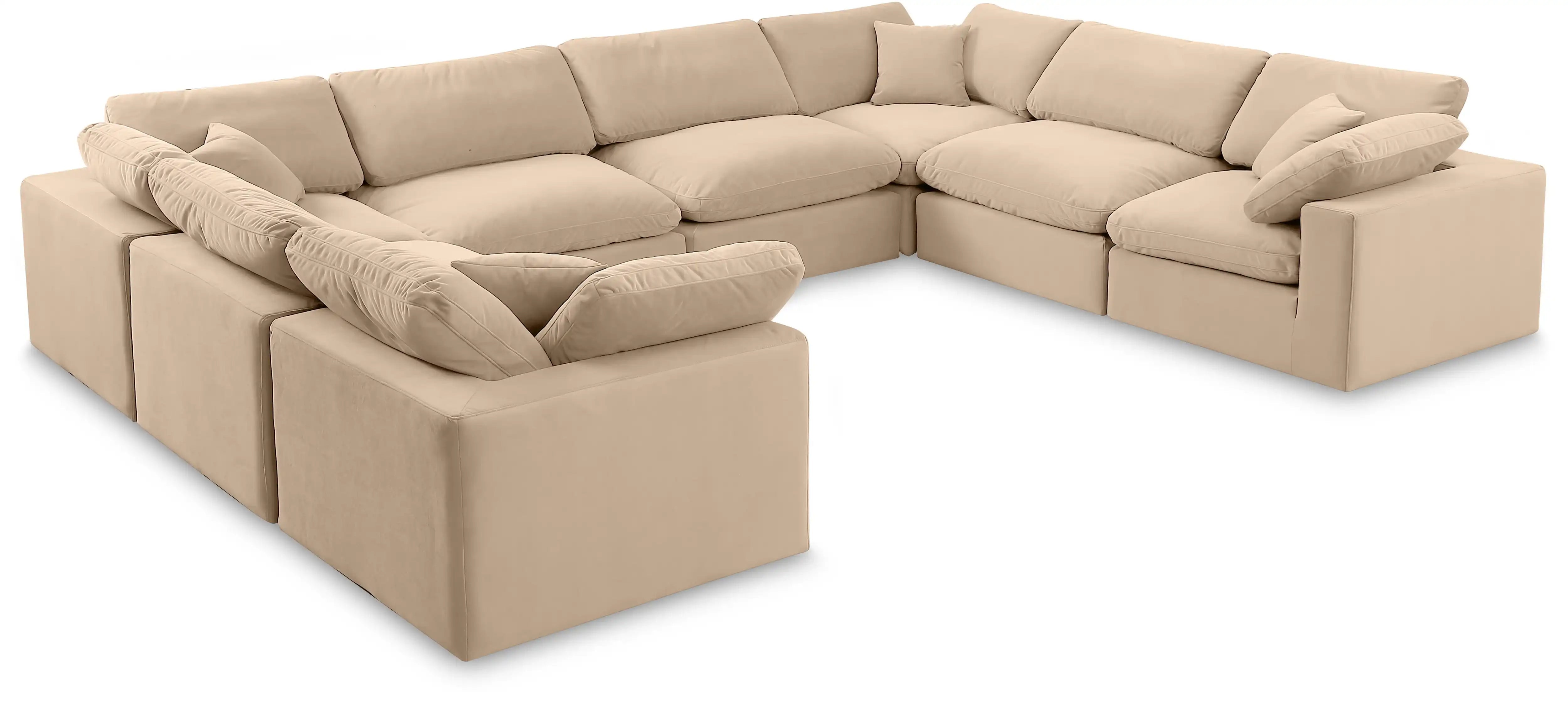 Comfy - 8 Piece Velvet Modular Sectional - Best Buy Furniture