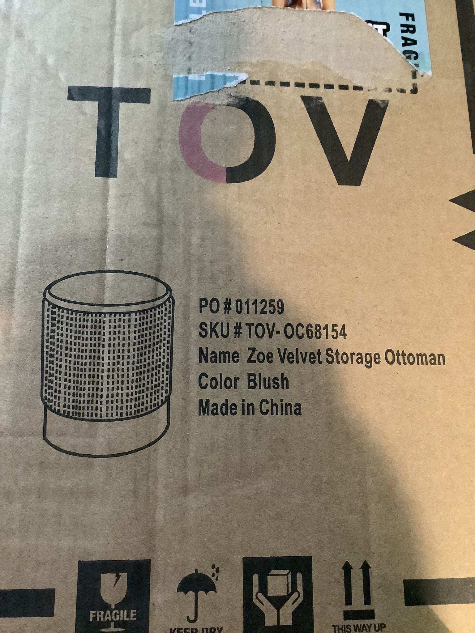 Zoe - Velvet Storage Ottoman