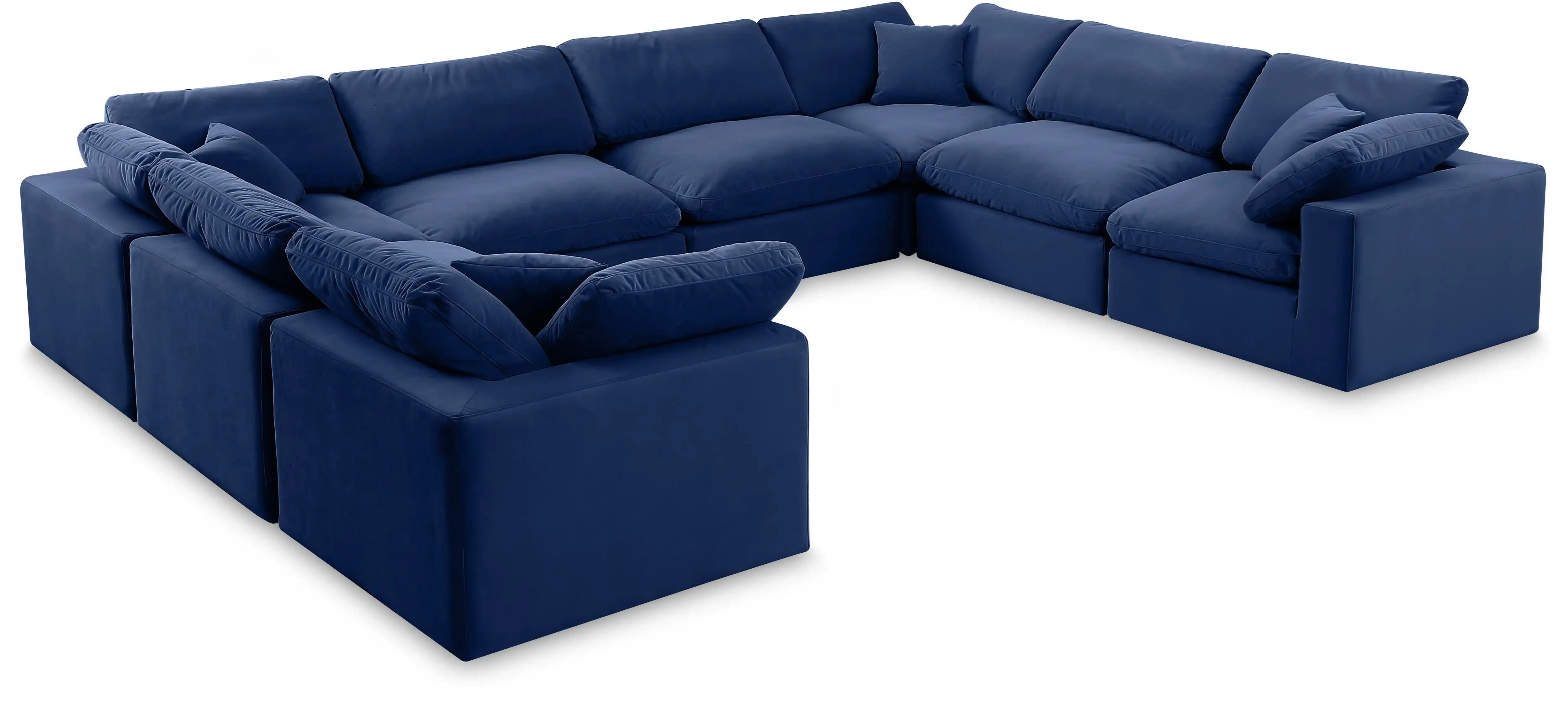 Comfy - 8 Piece Velvet Modular Sectional - Best Buy Furniture