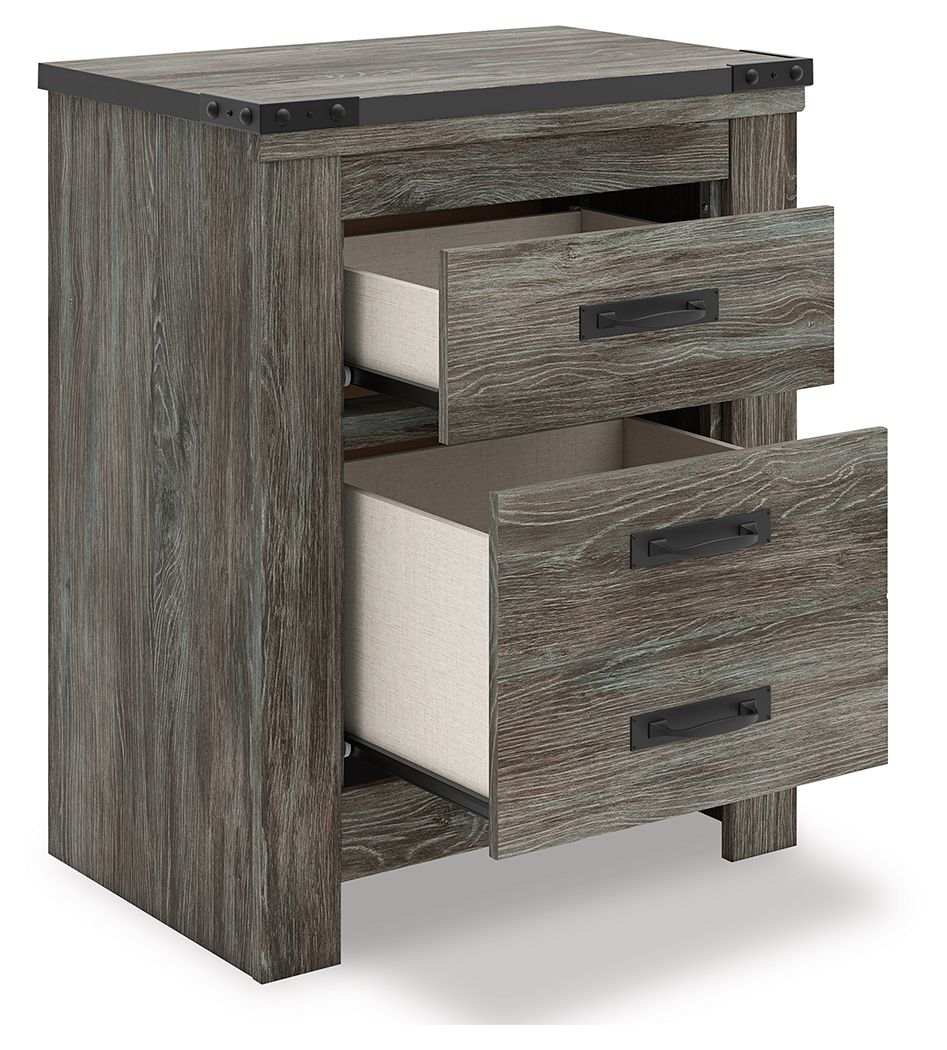 Frandern - Two Drawer Night Stand - Gray - Best Buy Furniture