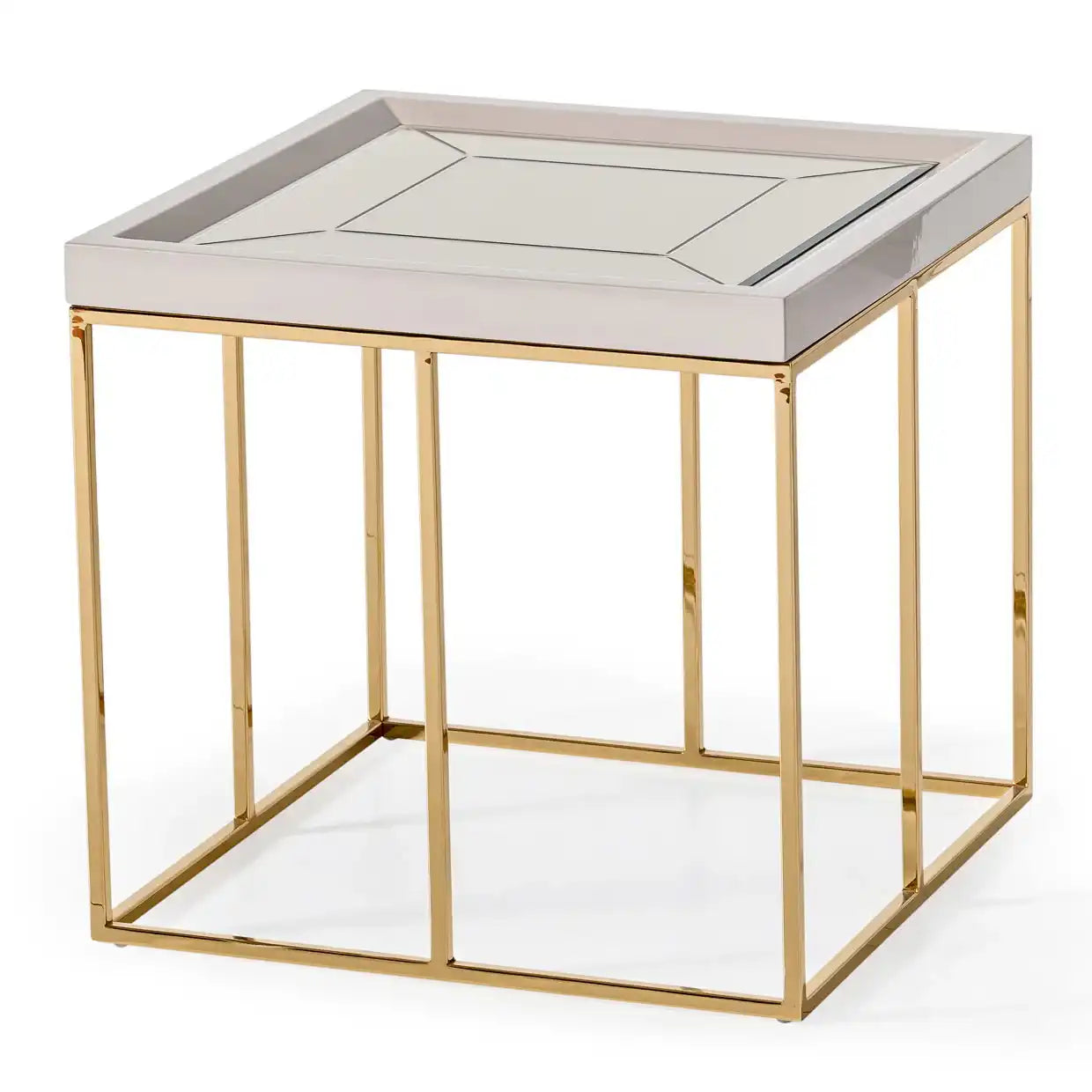 Carmela - Side Table - Shimmer Ivory - Best Buy Furniture
