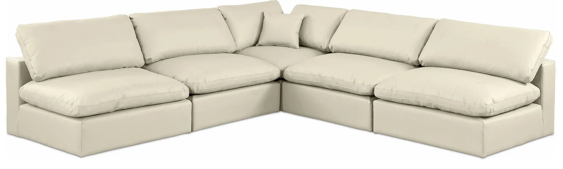 Comfy - 5 Piece Faux Leather Modular Corner Armless Sectional - Best Buy Furniture