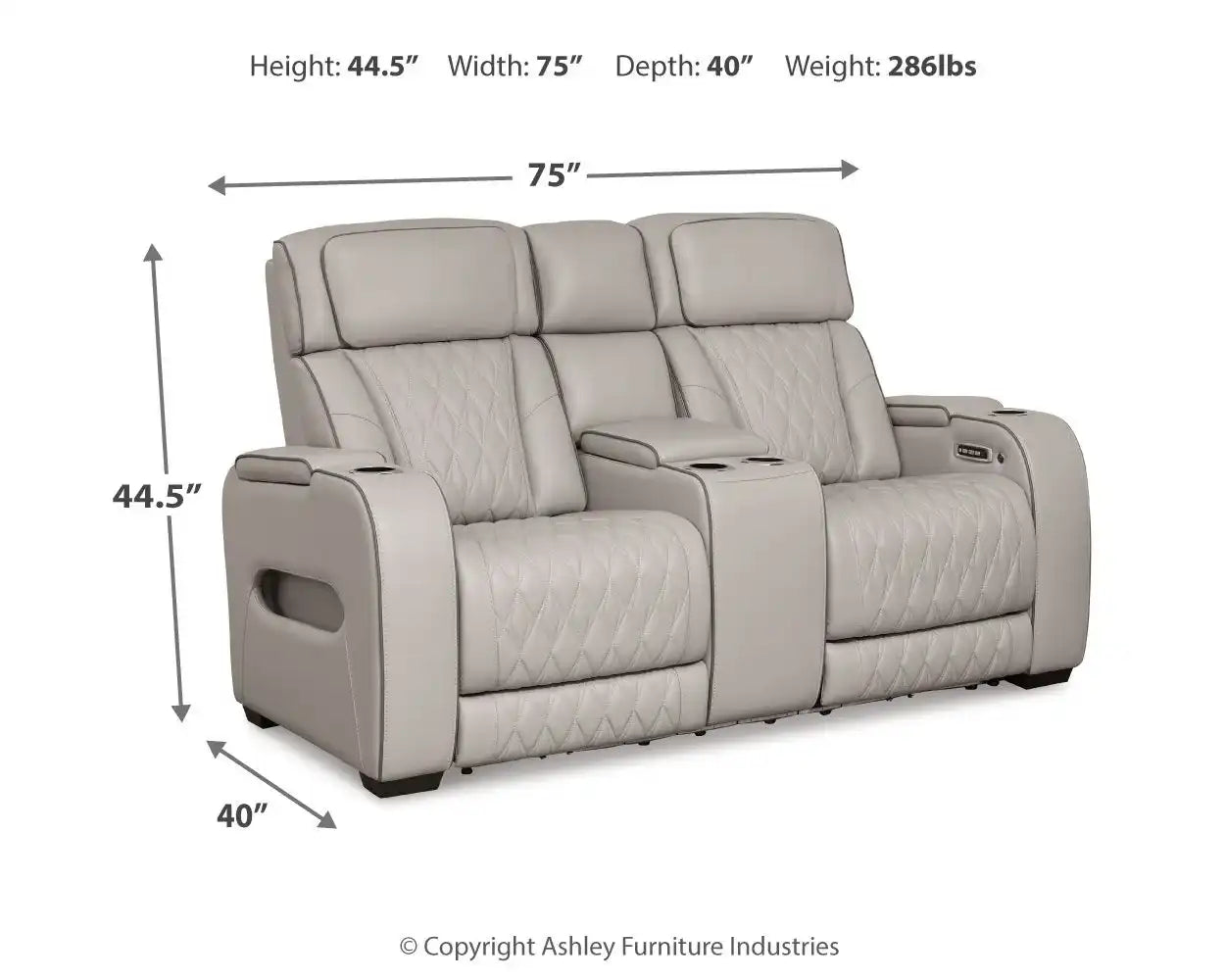 Boyington - Power Reclining Loveseat With Console/Adj Hdrst - Best Buy Furniture