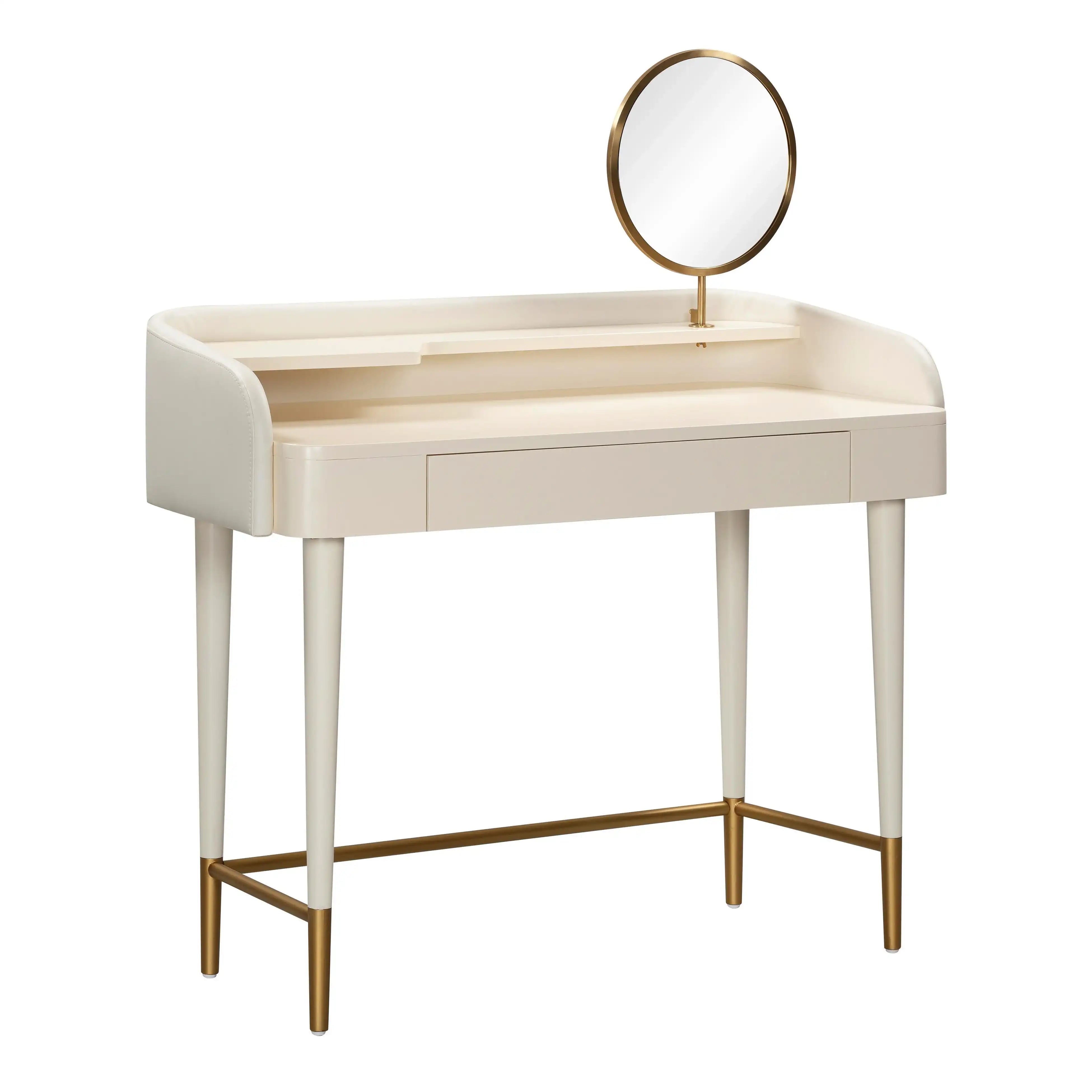 Penelope - Vegan Leather Wrapped Vanity Desk - Best Buy Furniture