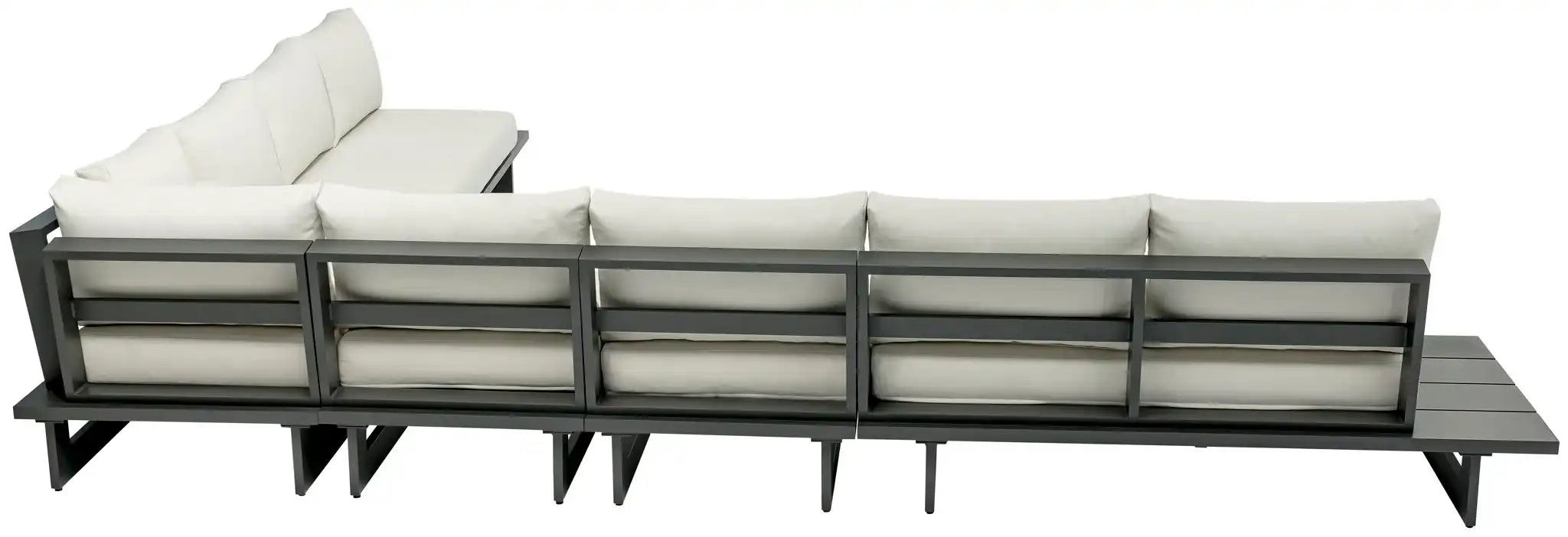 Maldives - 6 Piece Water Resistant Outdoor Patio Modular Sectional With Gray Base