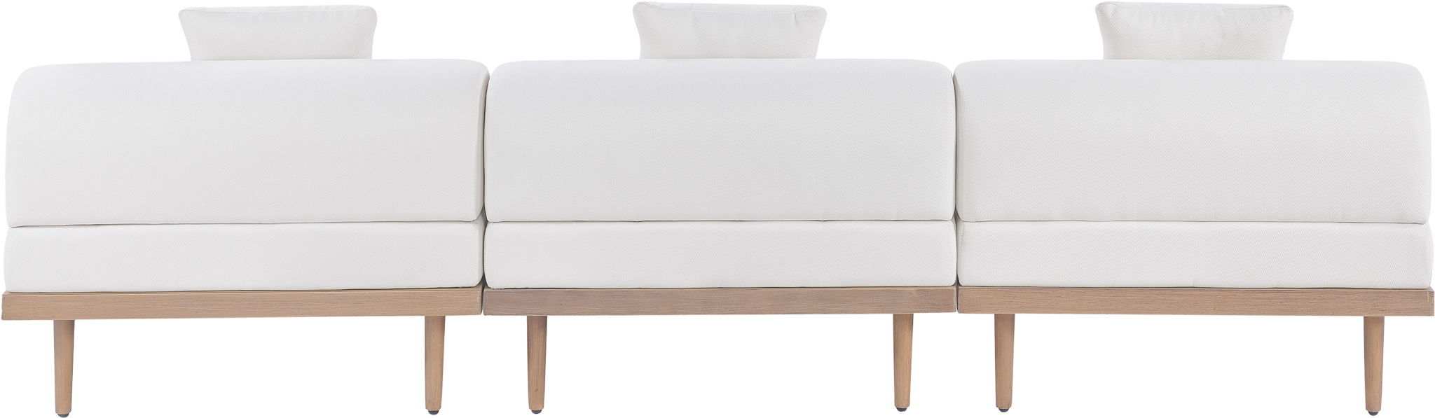 Laguna - 3 Piece Resilient Water Resistant Fabric 106.5" Outdoor Patio Armless Modular Sofa