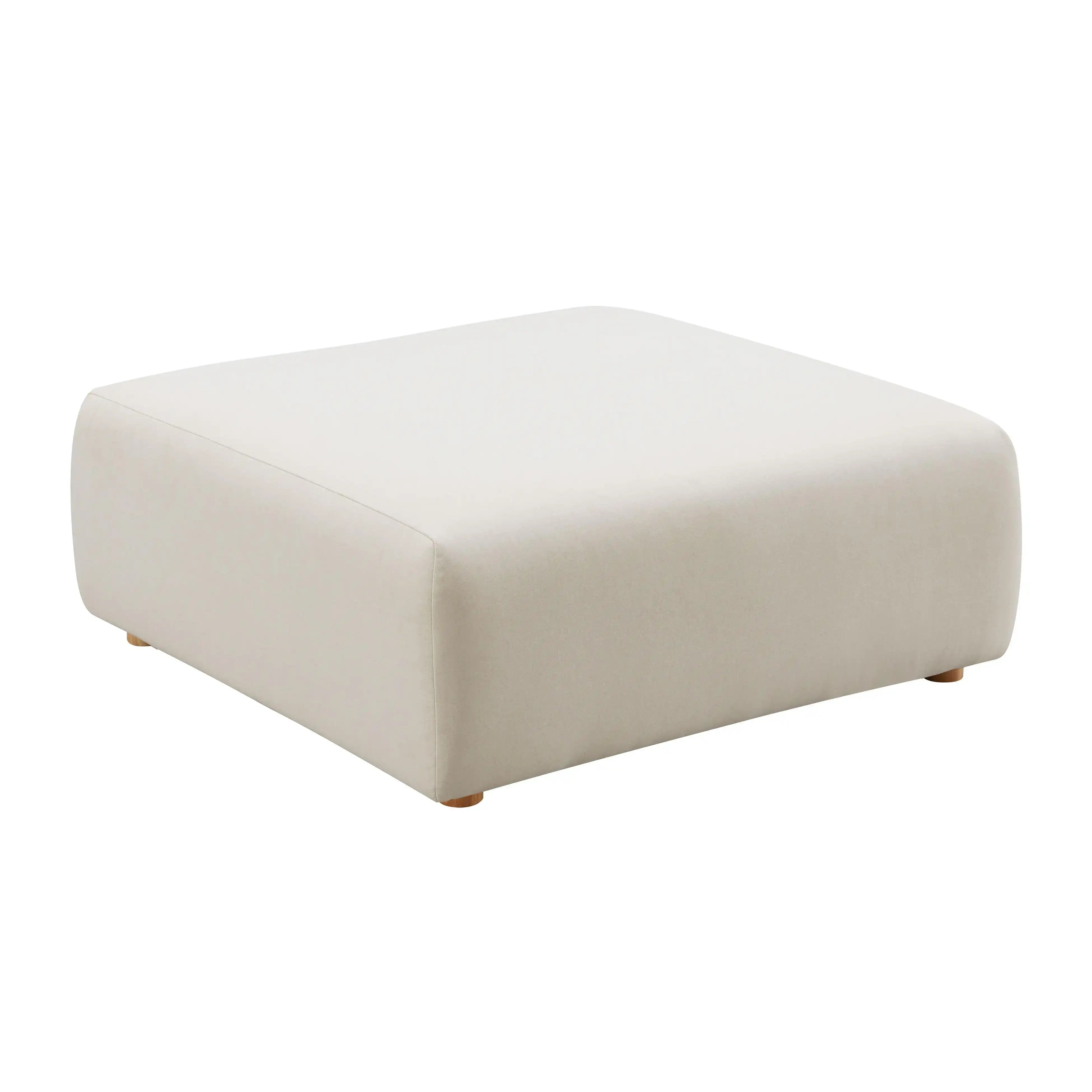 Hangover - Linen Ottoman - Cream - Best Buy Furniture