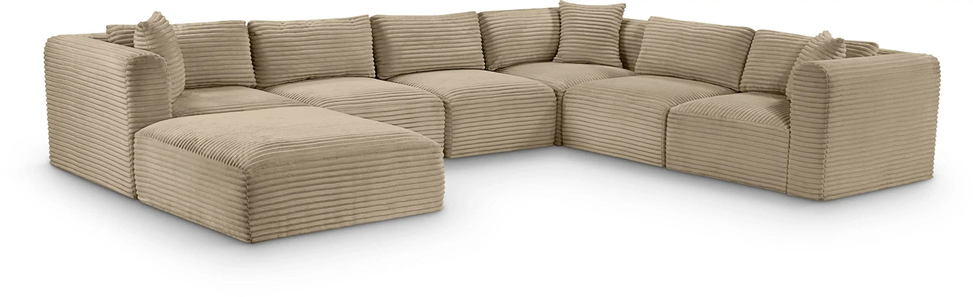 Shaggy - Fabric 7 Piece Modular U-Shaped Sectional With Ottoman - Best Buy Furniture