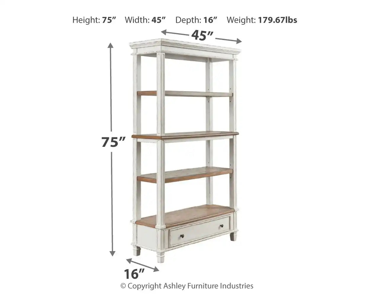 Realyn - Bookcase - Brown / White - Best Buy Furniture